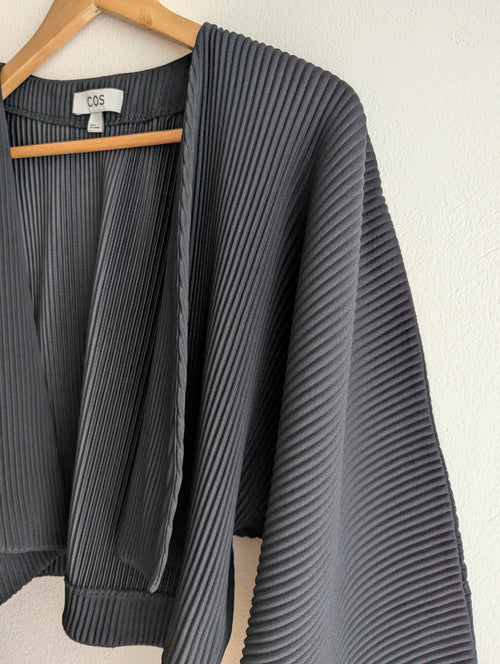 COS Textured Black Open Jacket