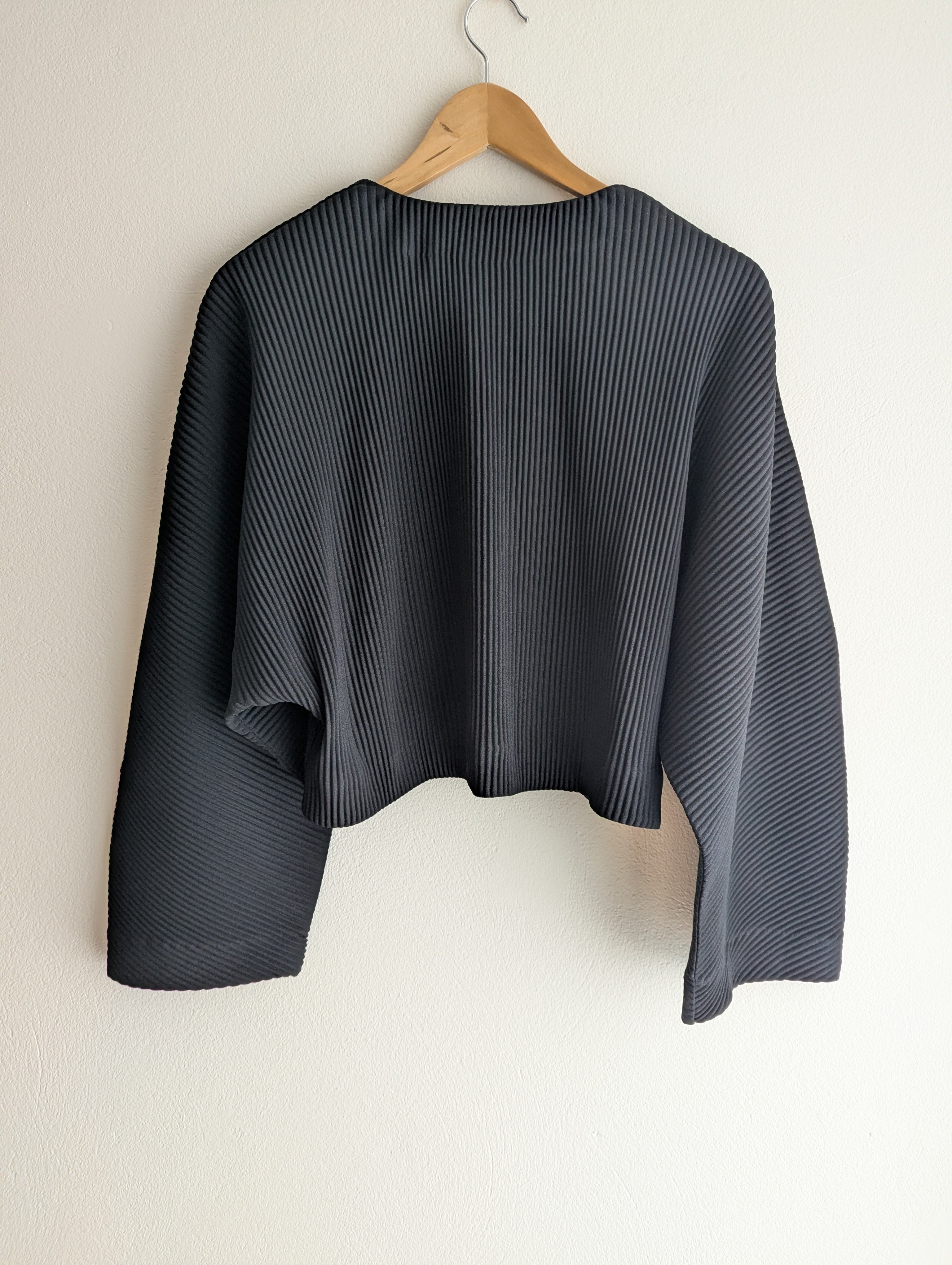 COS Textured Black Open Jacket