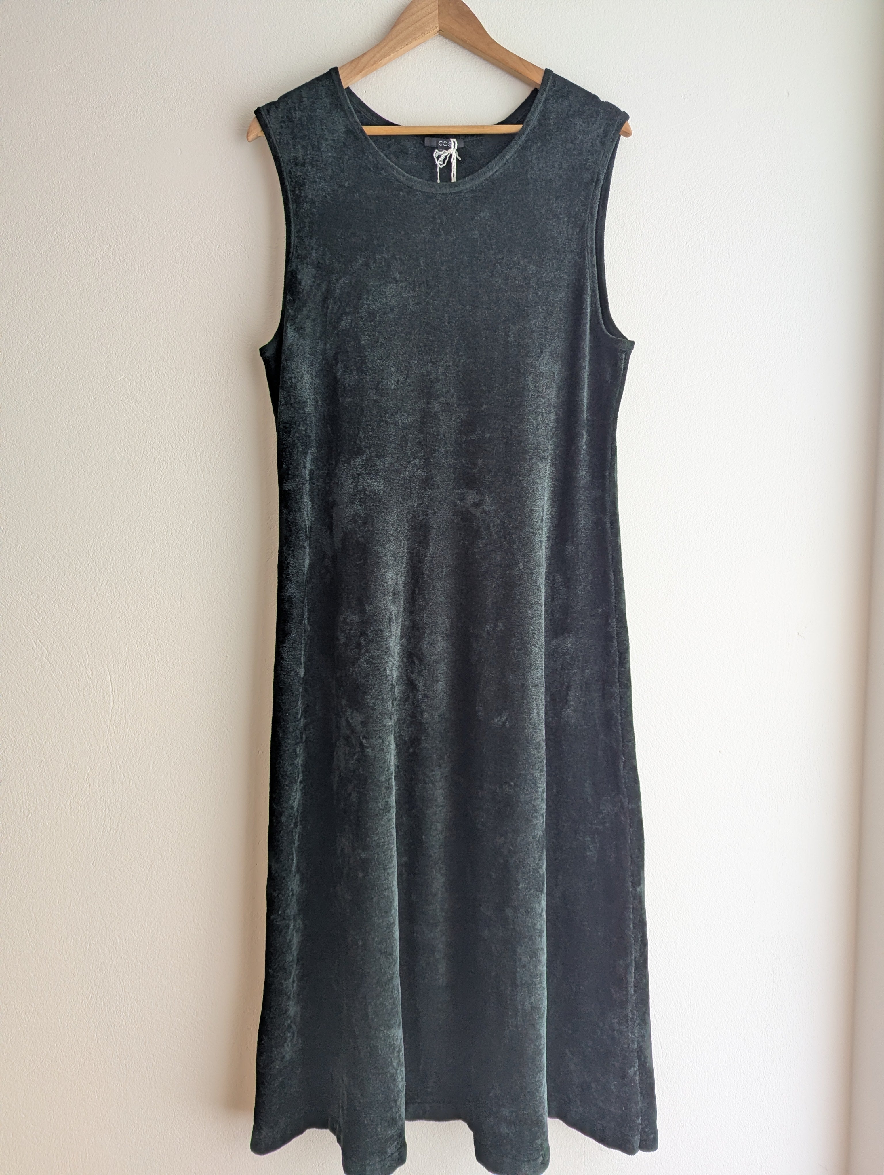 COS Forest Green Velvet Stretch Maxi Dress
