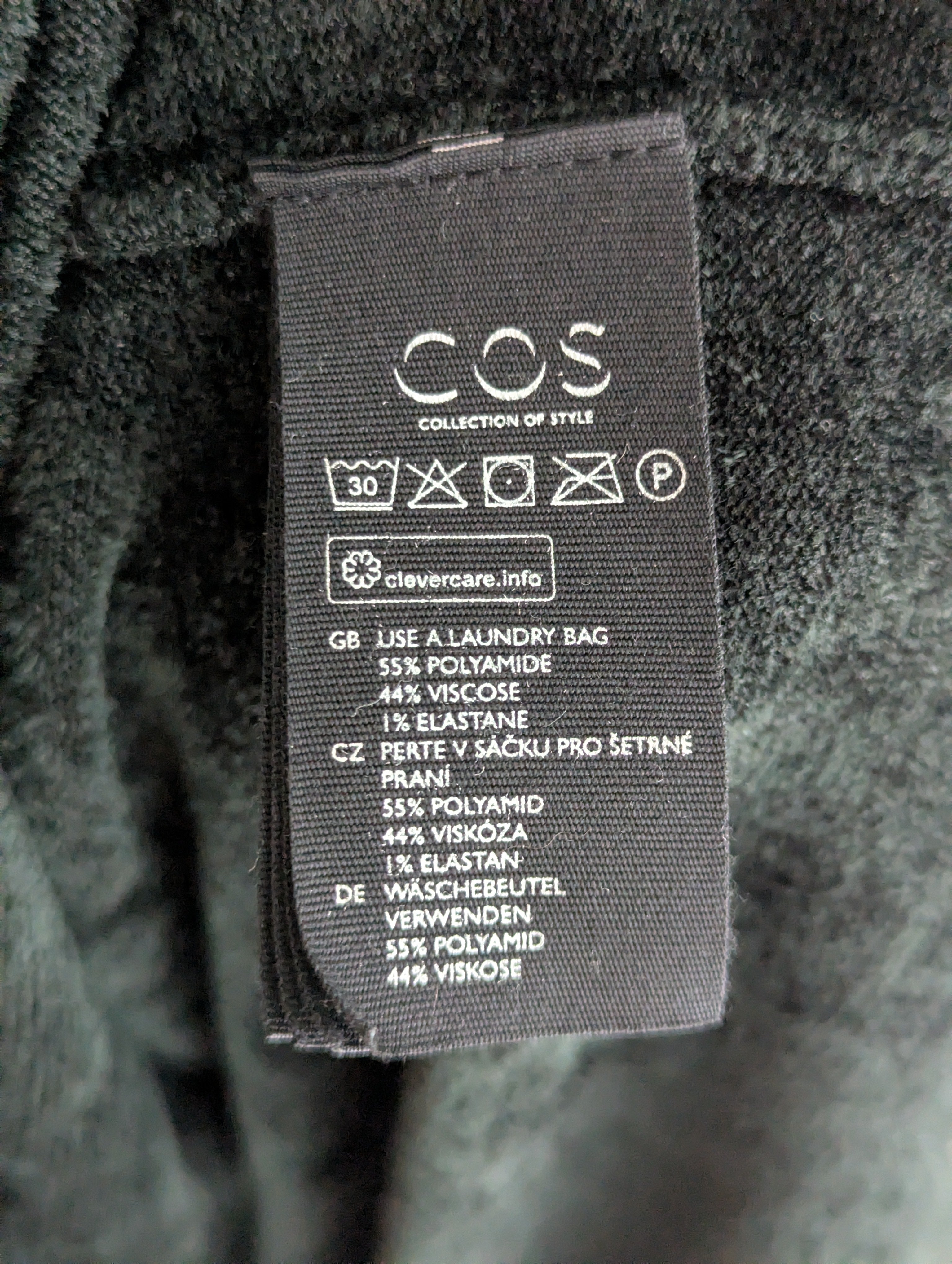 COS Forest Green Velvet Stretch Maxi Dress