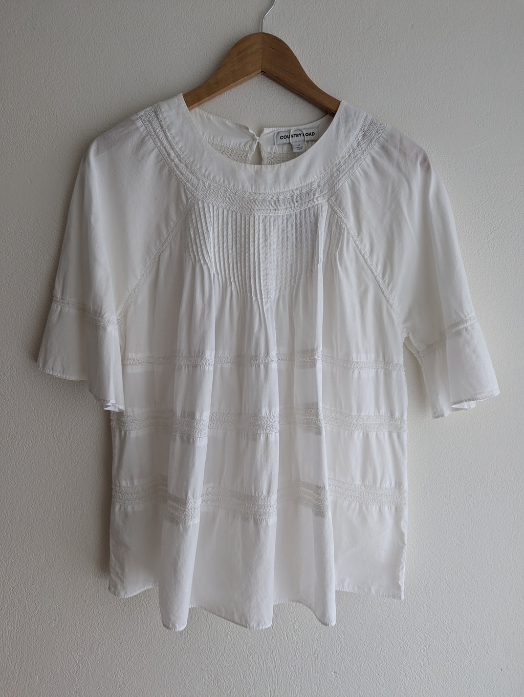Country Road Pintuck Cotton Blouse