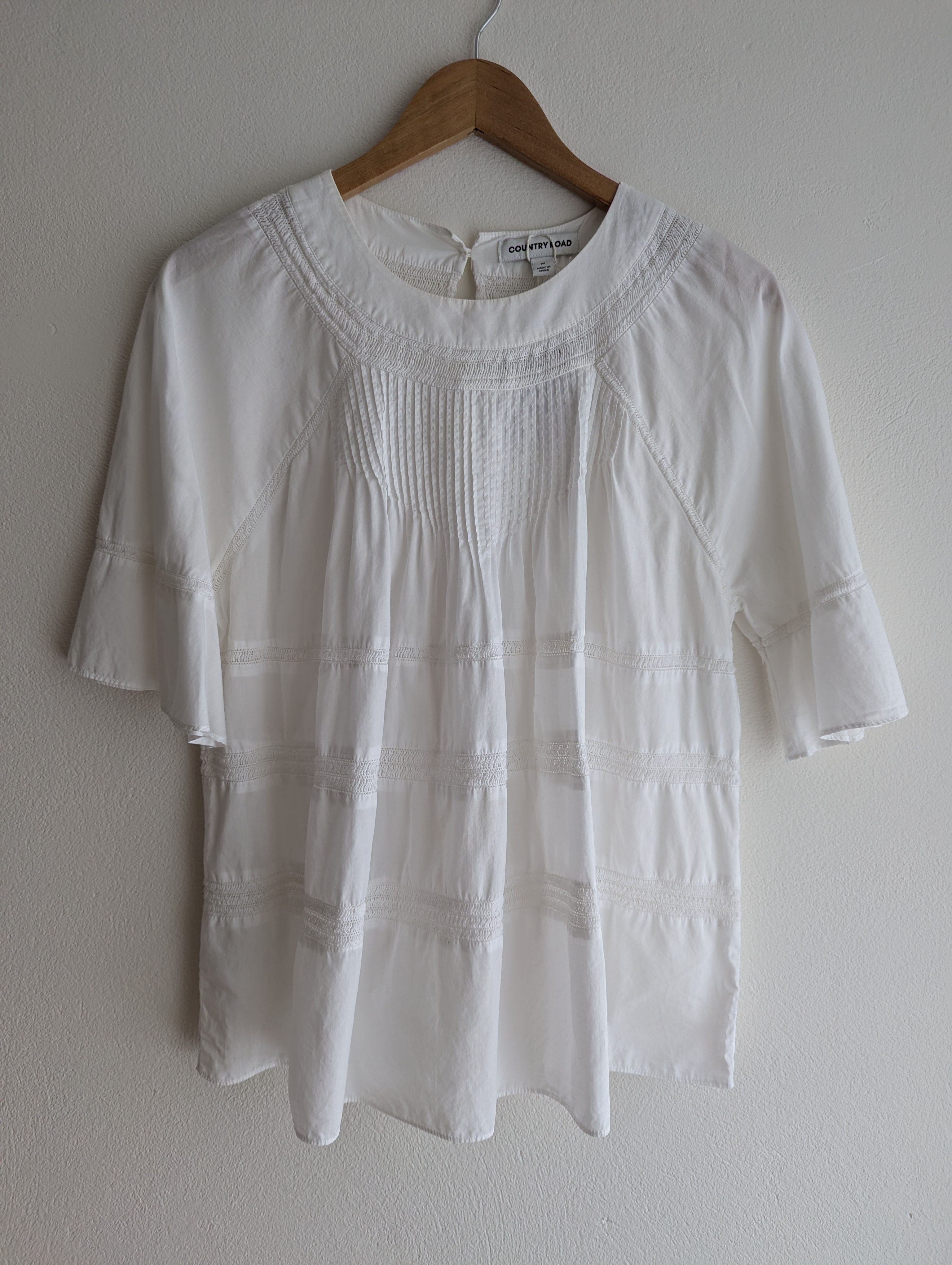 Country Road Pintuck Cotton Blouse