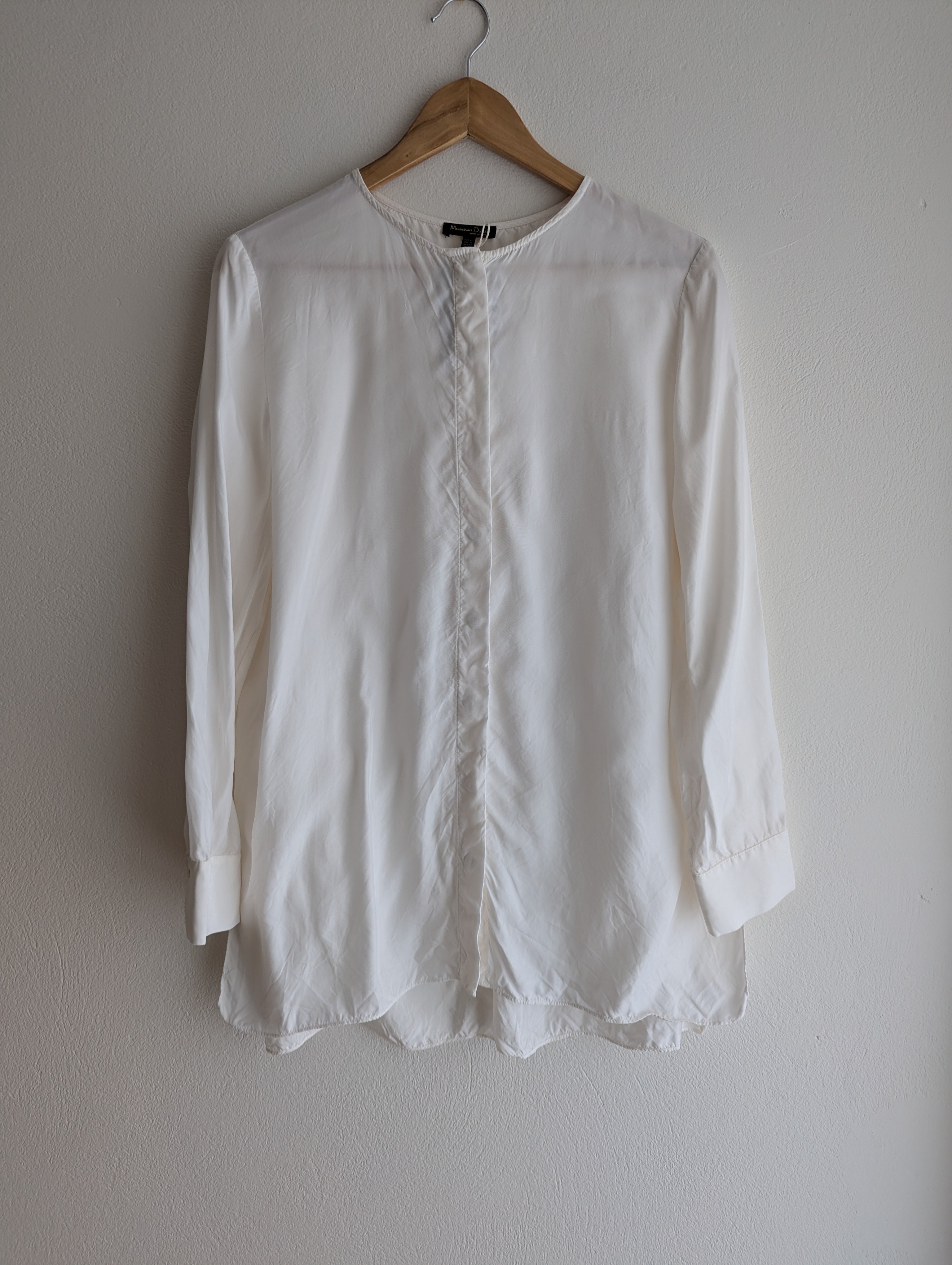 Massimo Dutti White Button-Down Shirt Dress
