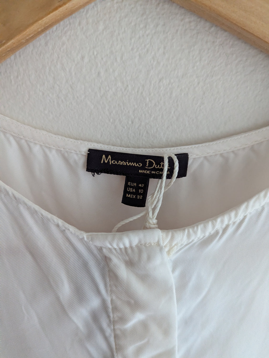 Massimo Dutti White Button-Down Shirt Dress