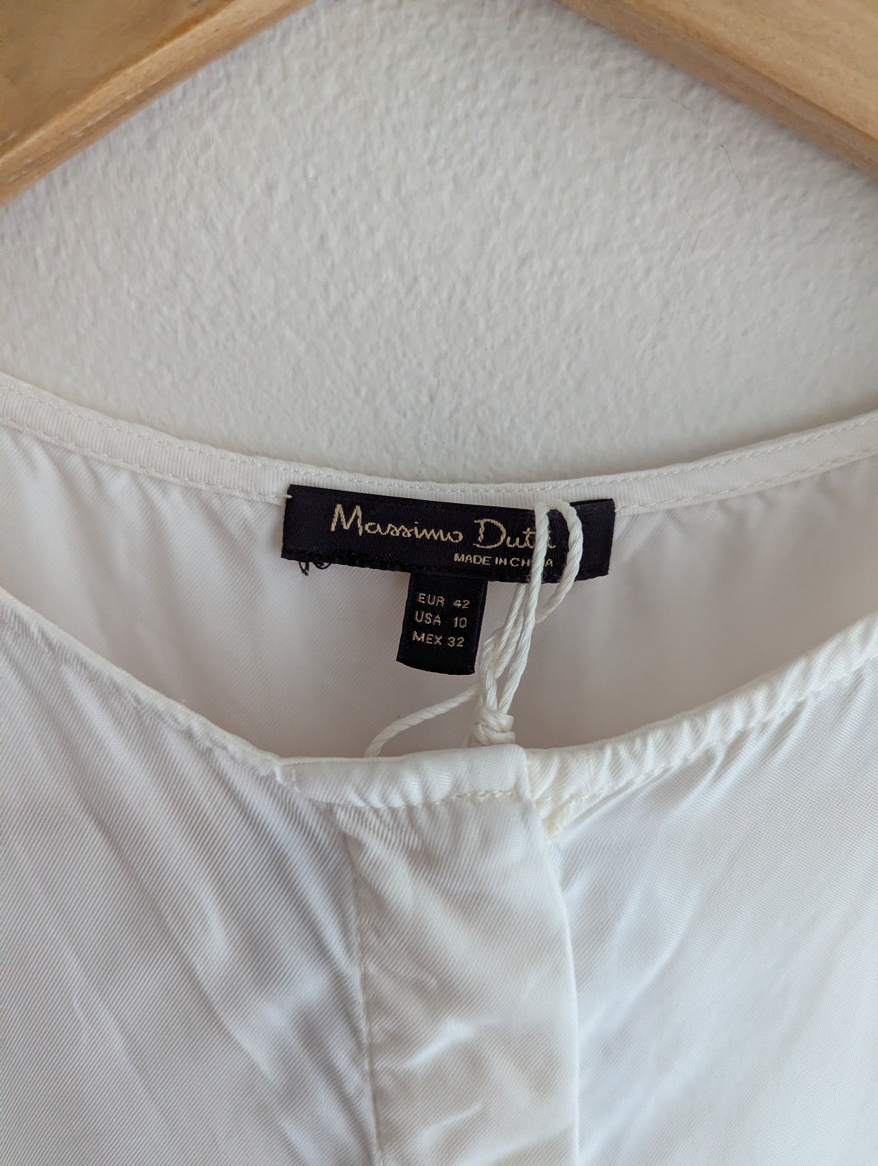 Massimo Dutti White Button-Down Shirt Dress