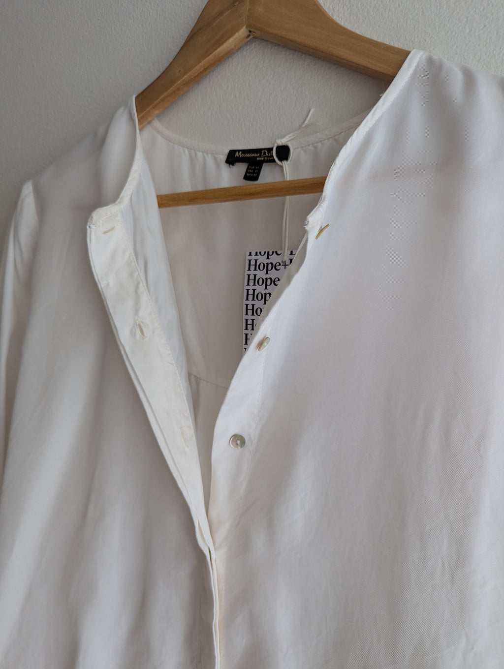 Massimo Dutti White Button-Down Shirt Dress