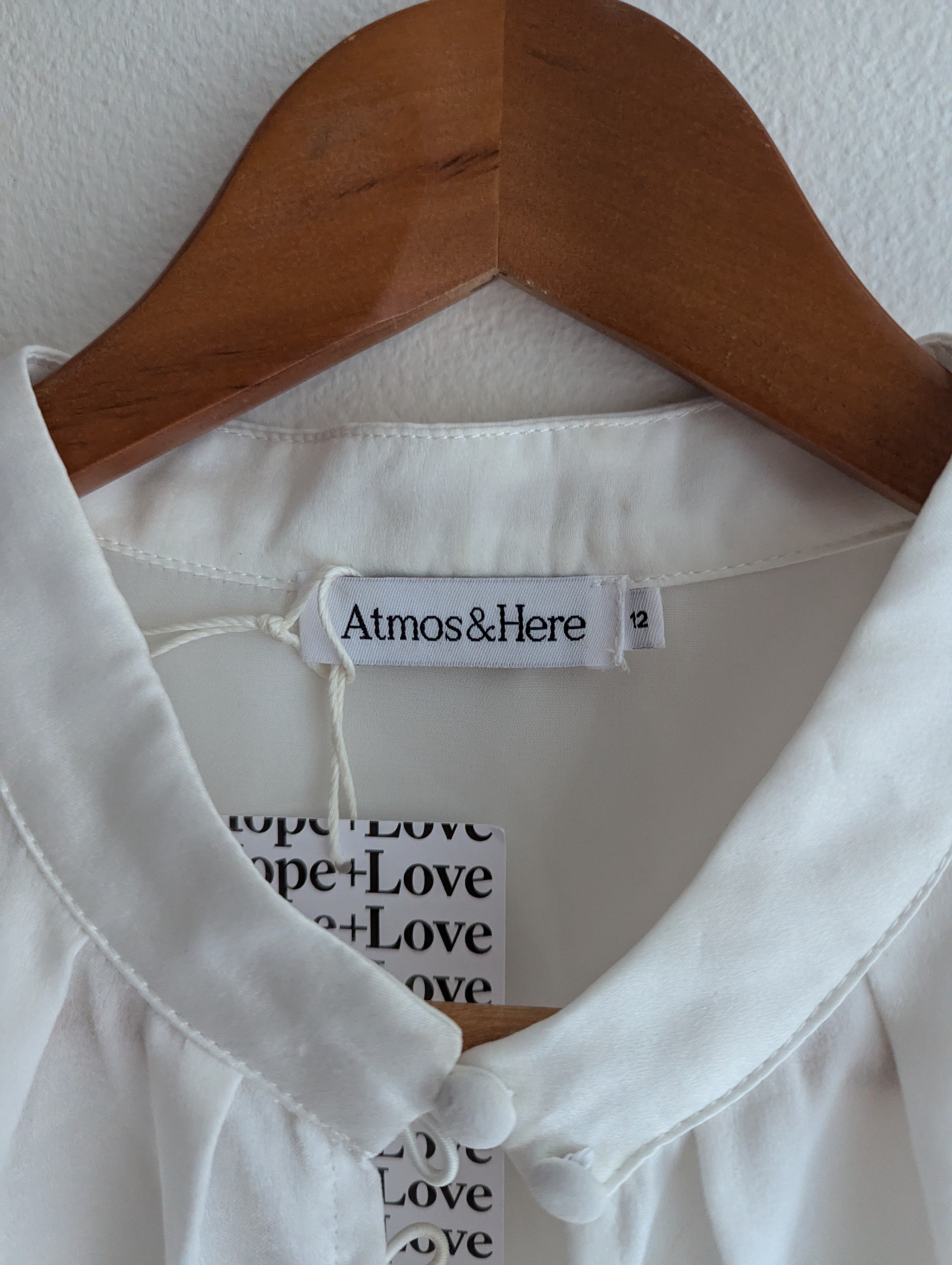 Atmos&Here White Button-Down Blouse