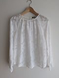 Basque Sheer Floral Blouse