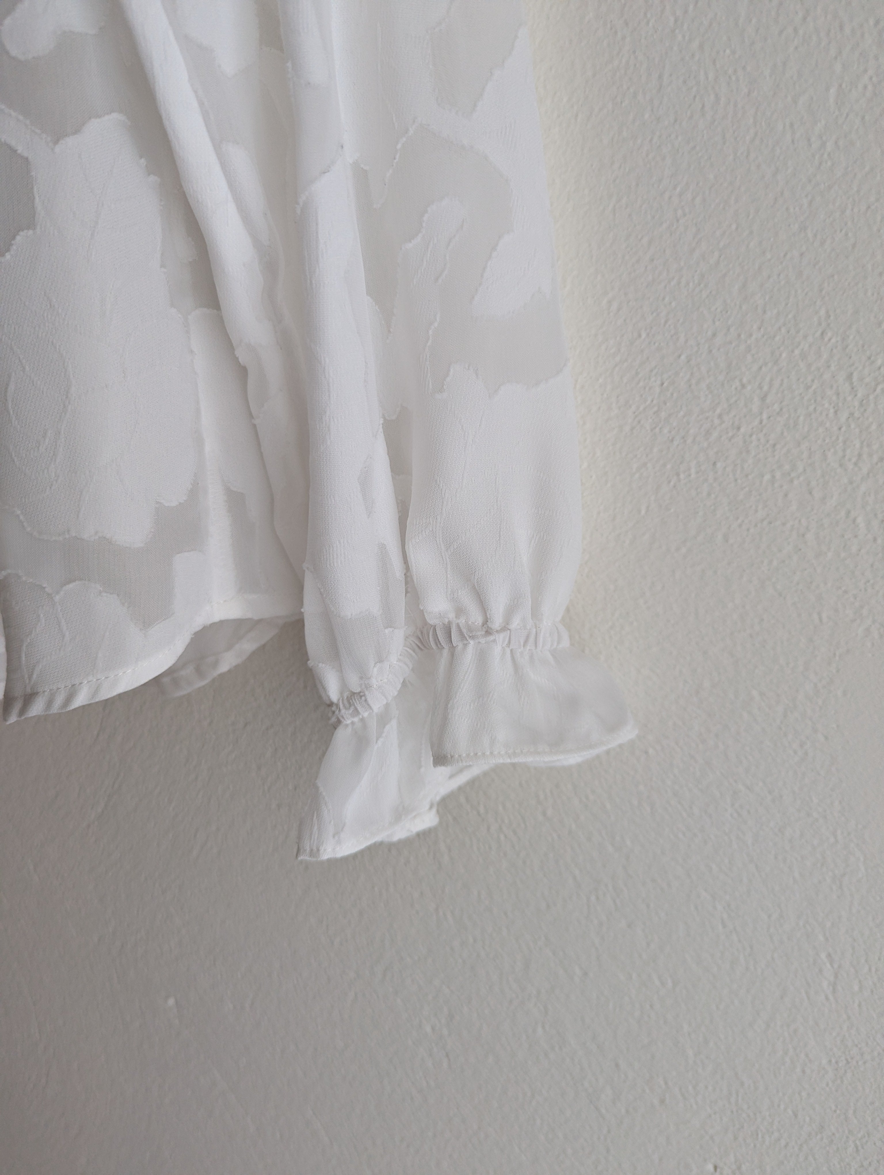 Basque Sheer Floral Blouse