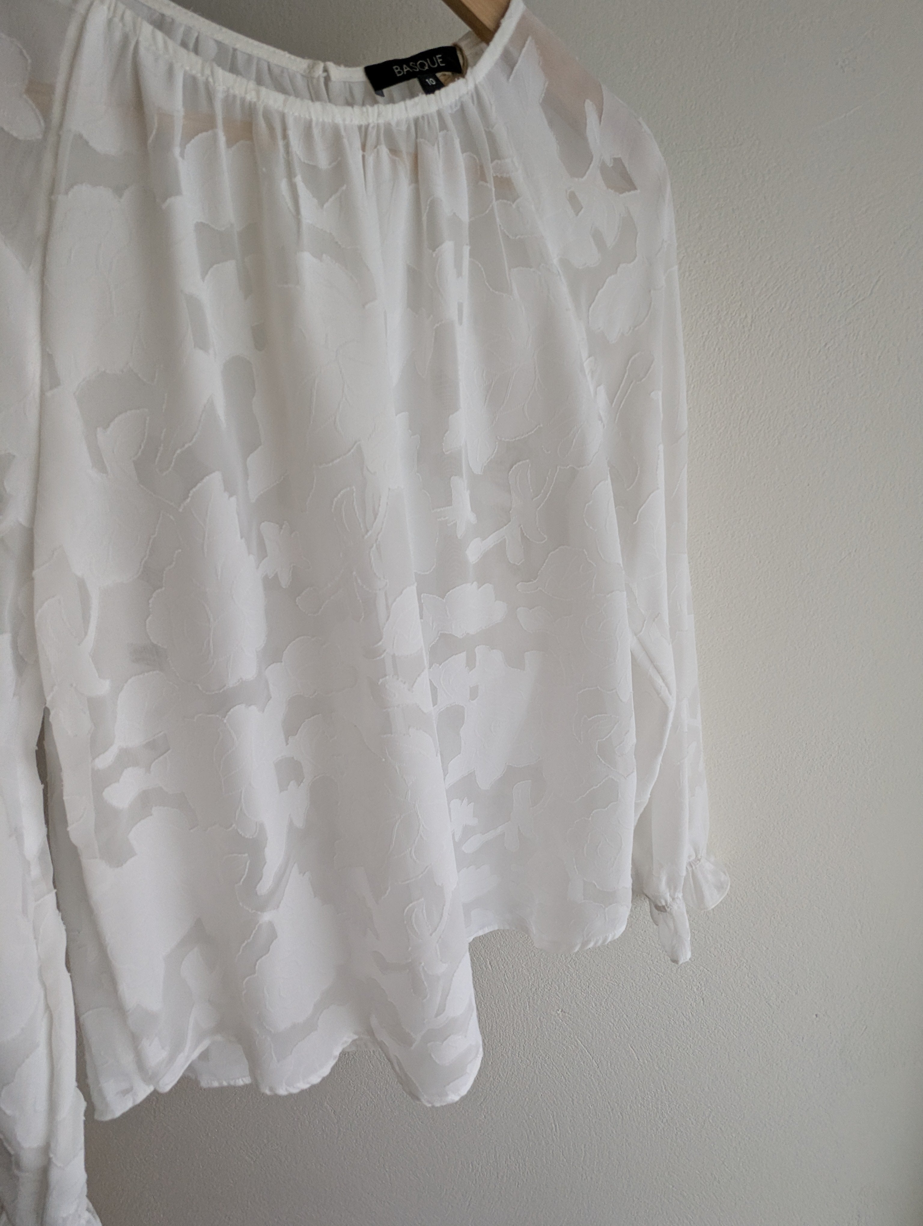 Basque Sheer Floral Blouse