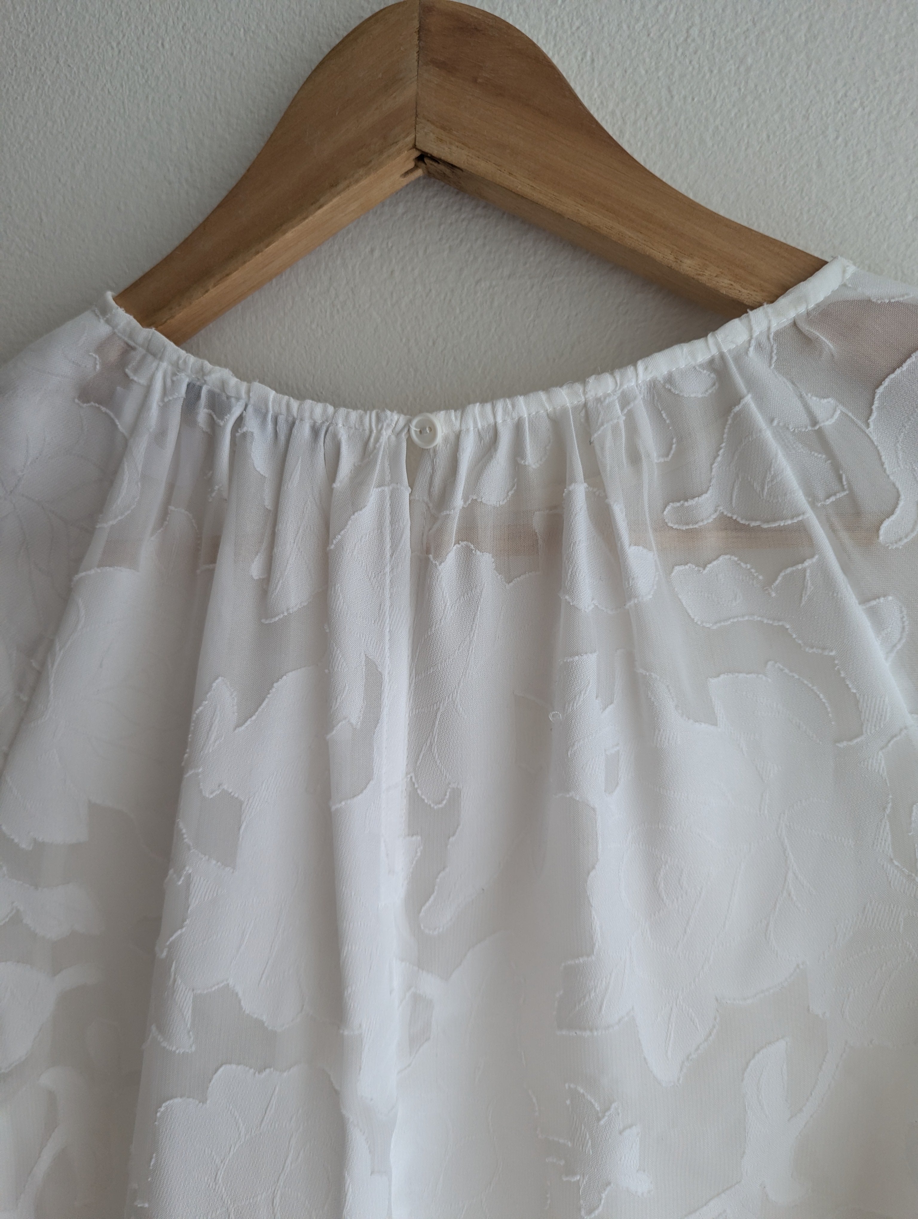 Basque Sheer Floral Blouse