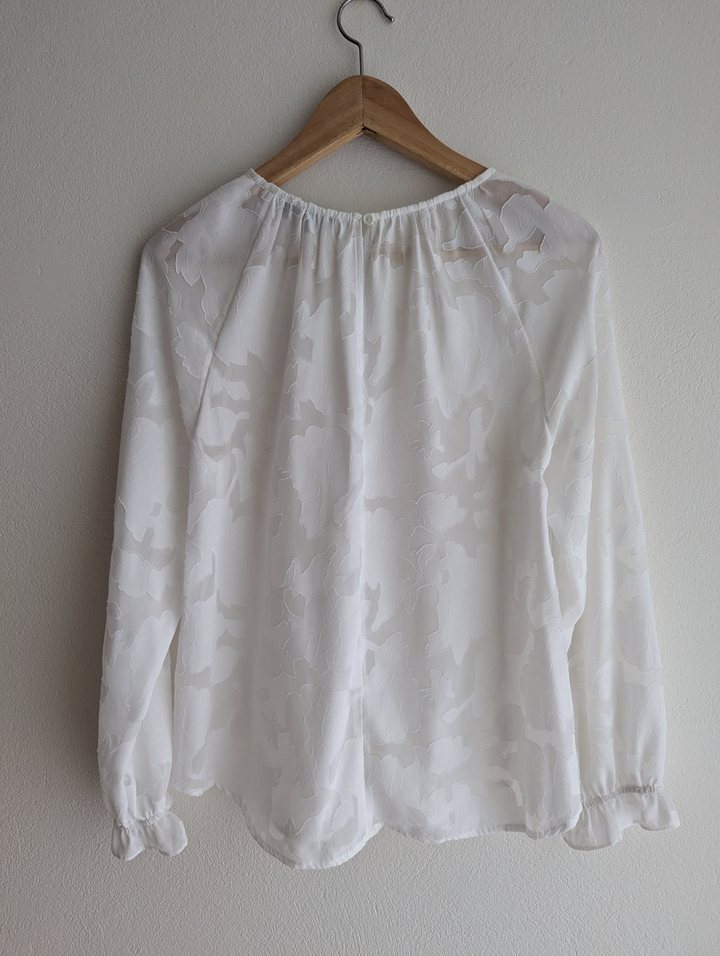 Basque Sheer Floral Blouse