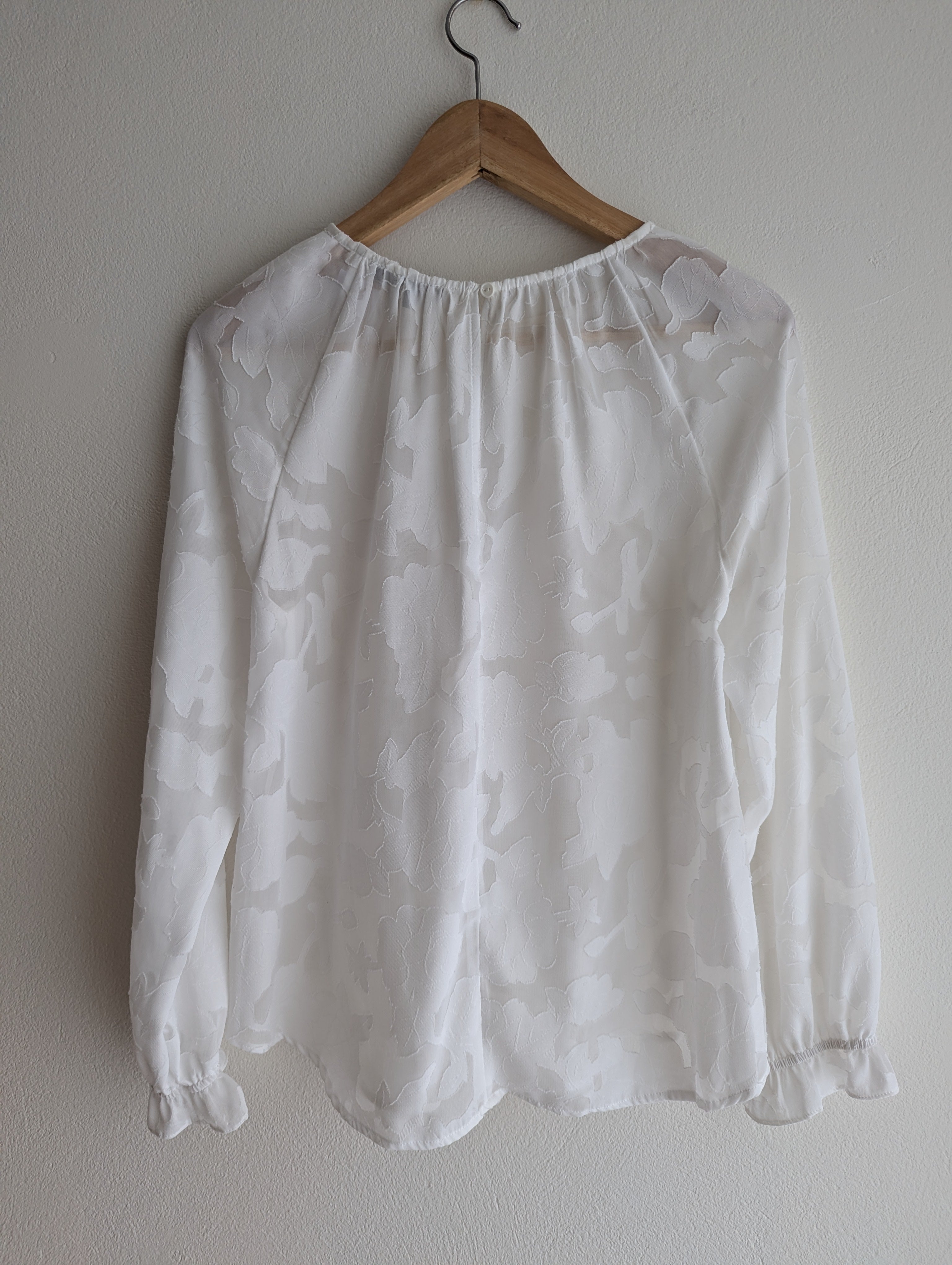 Basque Sheer Floral Blouse