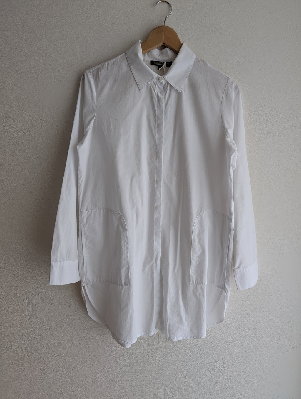 Luukaa White Button-Down Shirt Dress