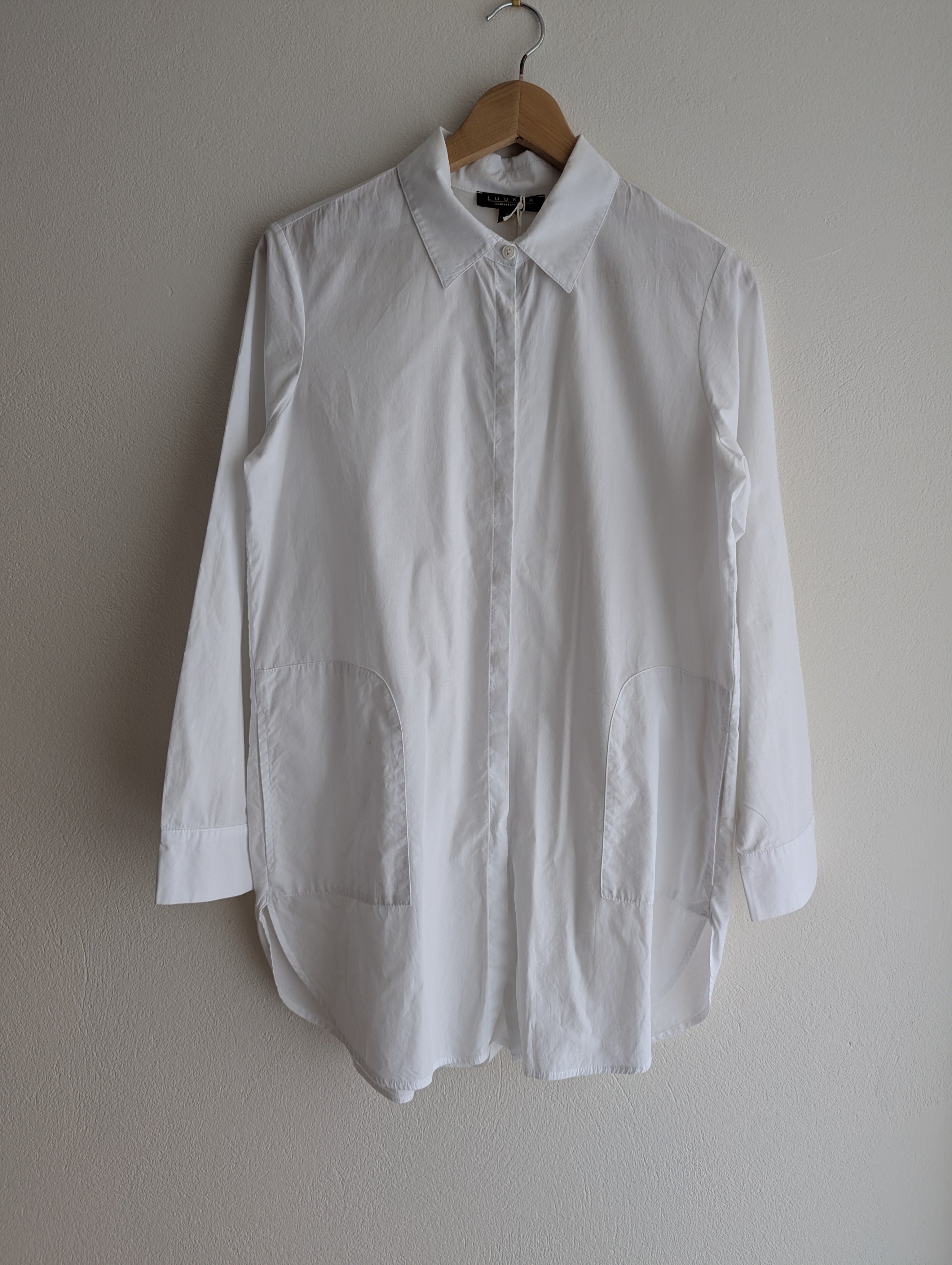 Luukaa White Button-Down Shirt Dress