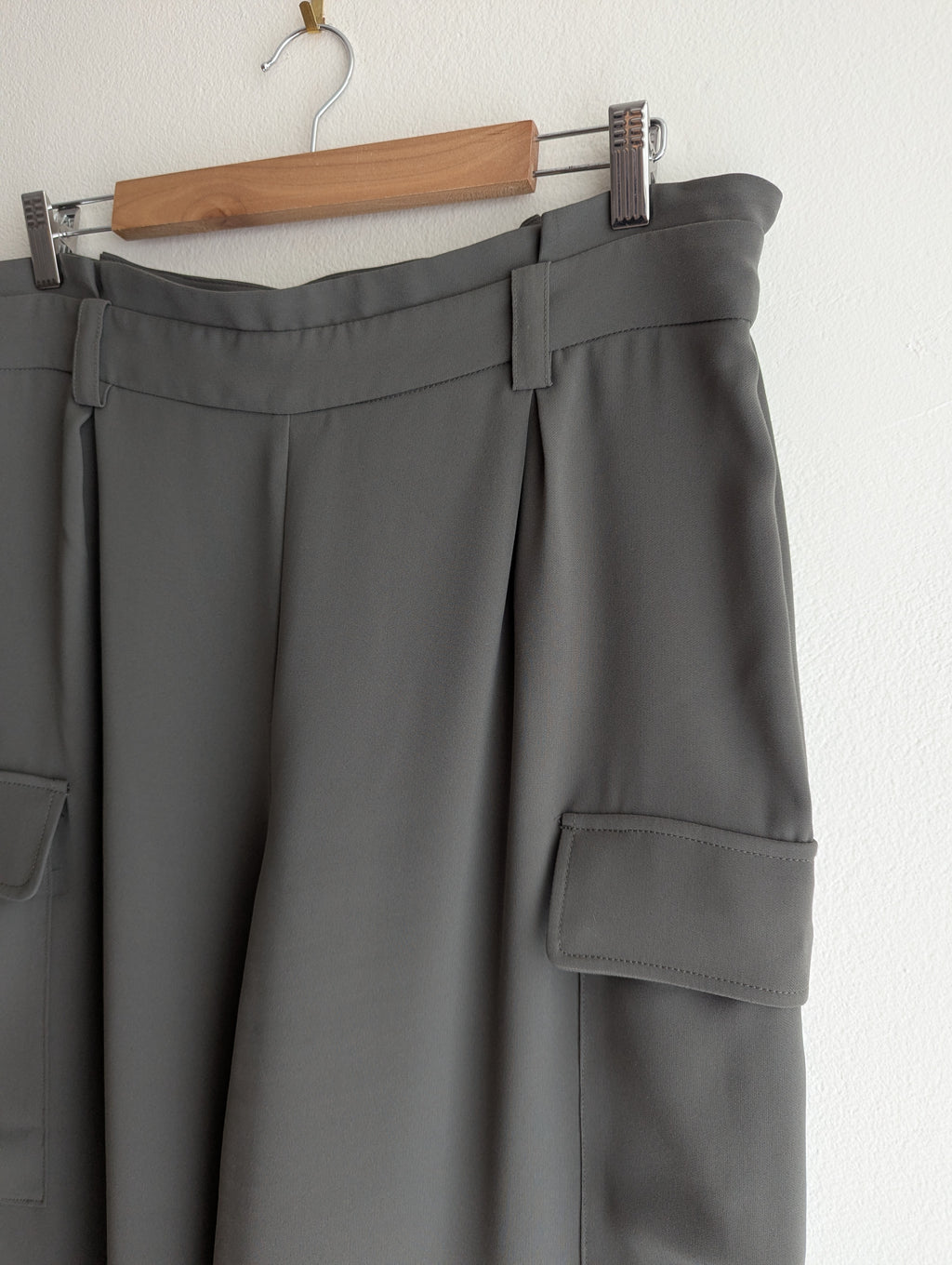 Veronika Maine Khaki Straight Trousers
