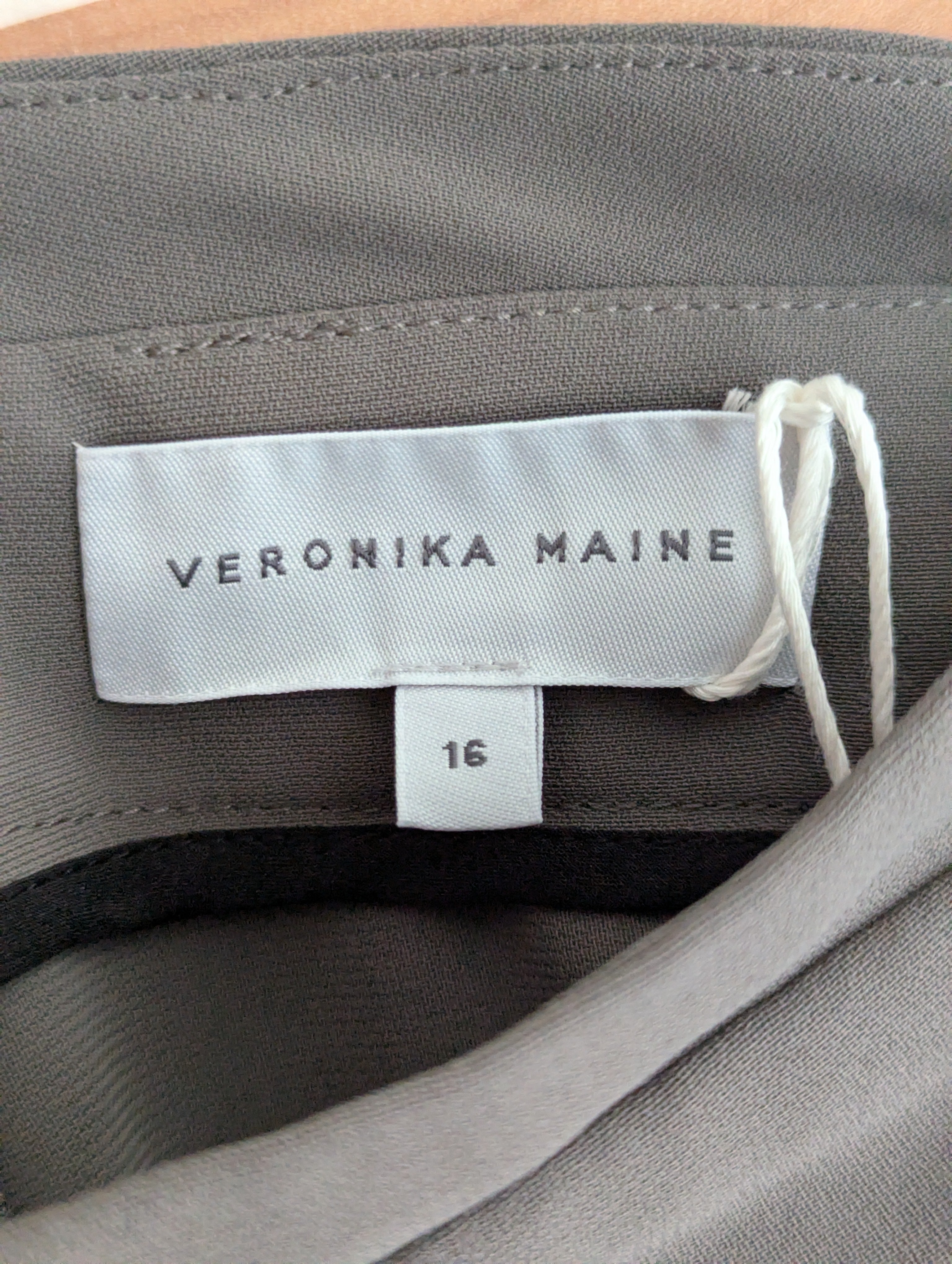 Veronika Maine Khaki Straight Trousers