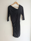 Ceme London Black Asymmetric Neckline Dress