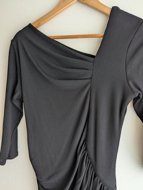 Ceme London Black Asymmetric Neckline Dress