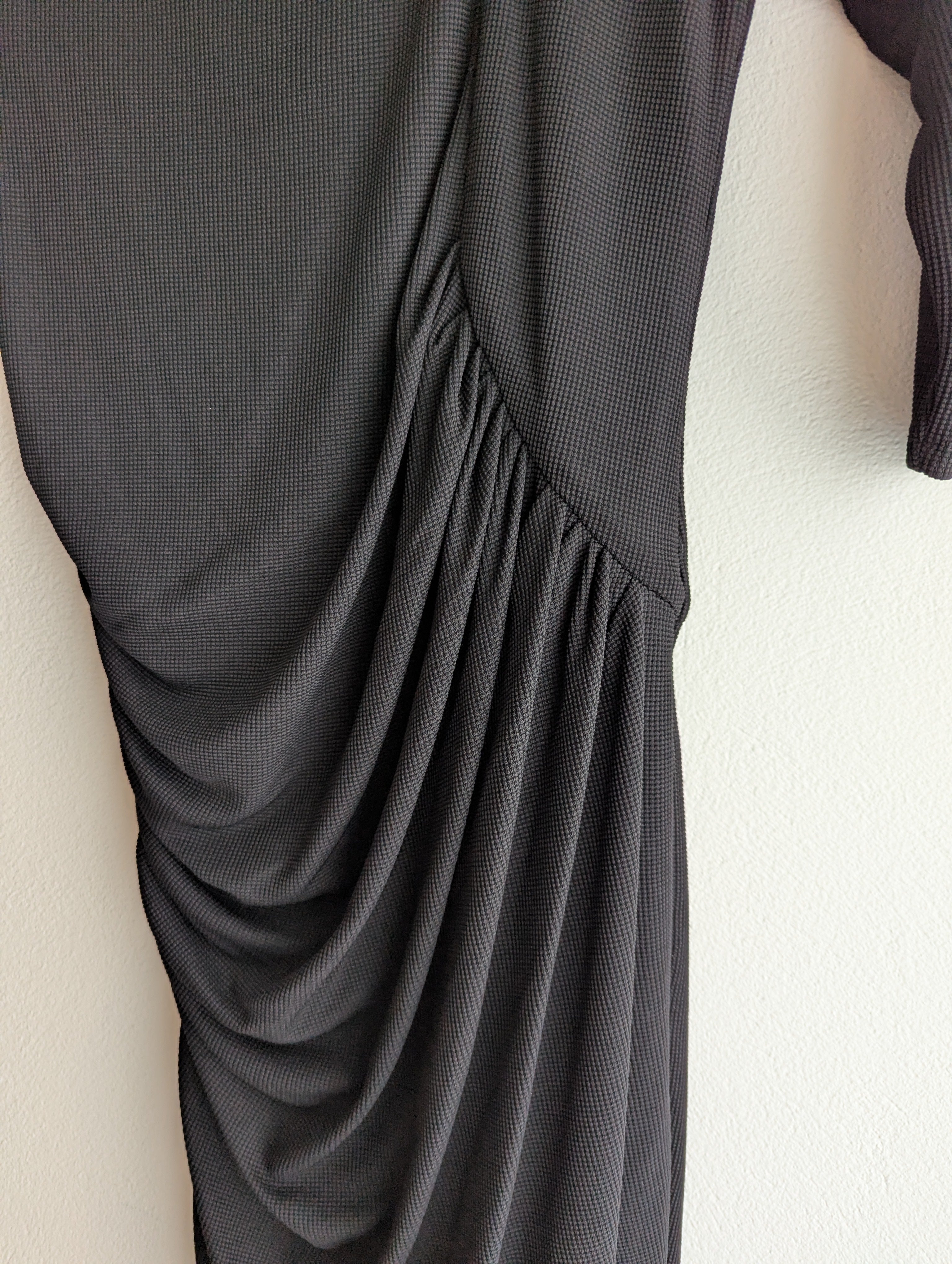 Ceme London Black Asymmetric Neckline Dress