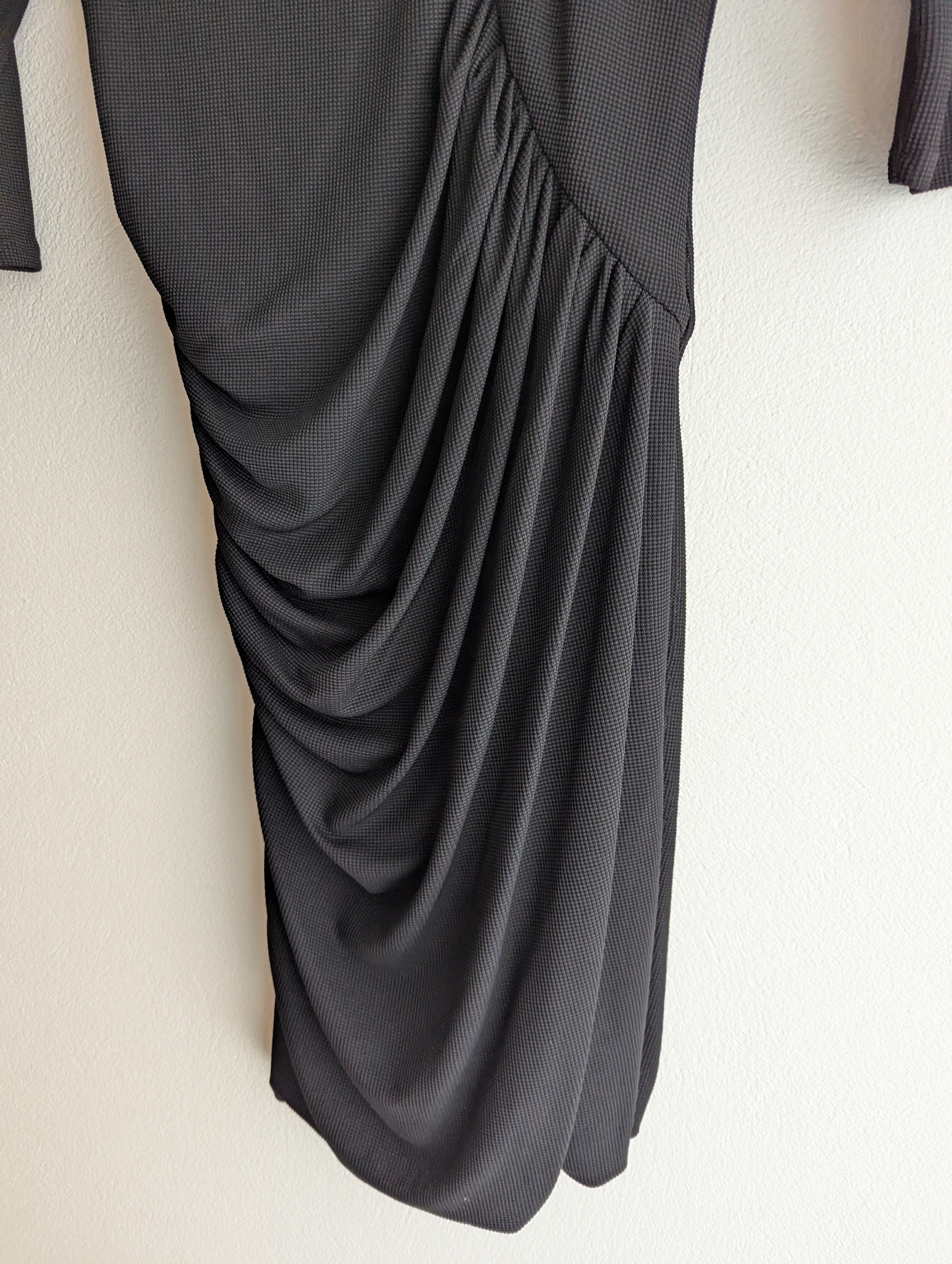 Ceme London Black Asymmetric Neckline Dress