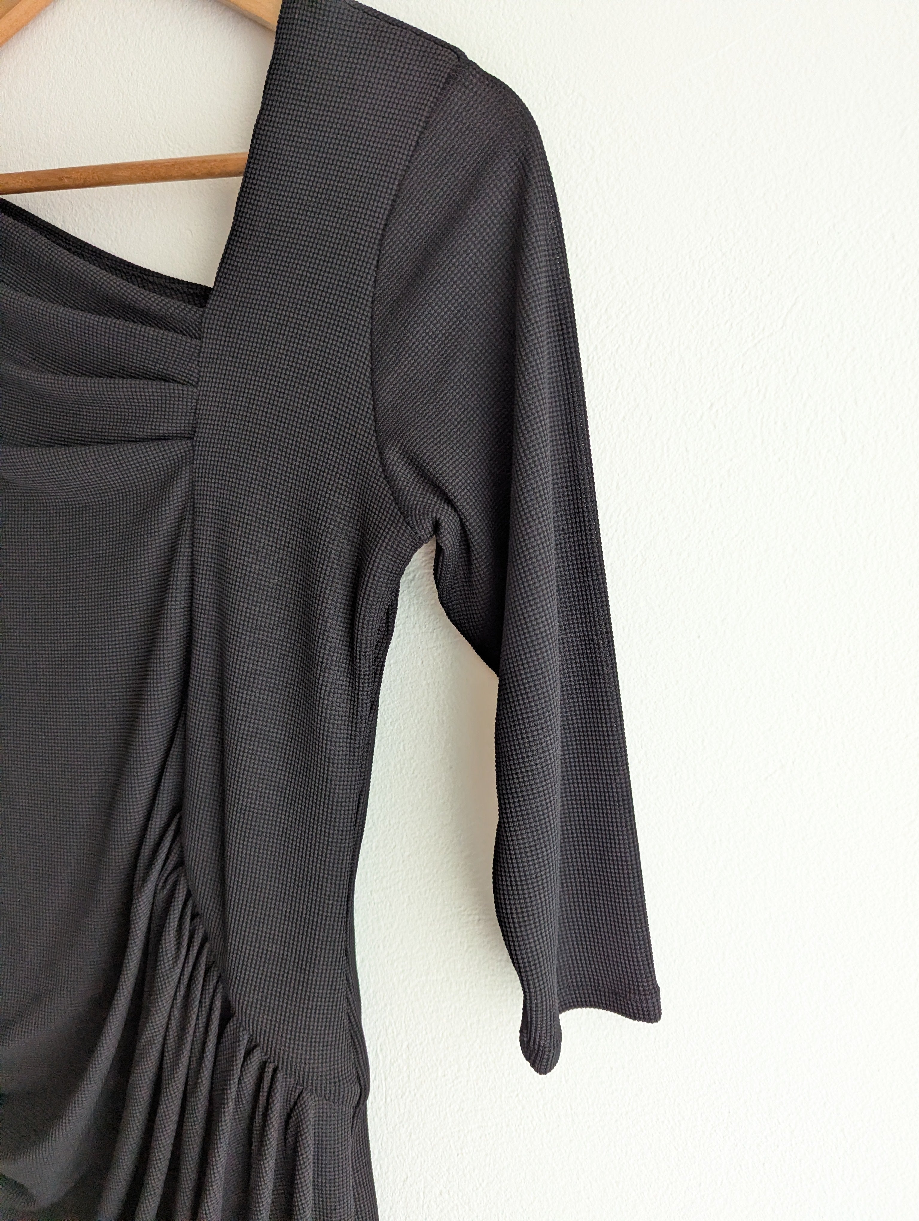 Ceme London Black Asymmetric Neckline Dress