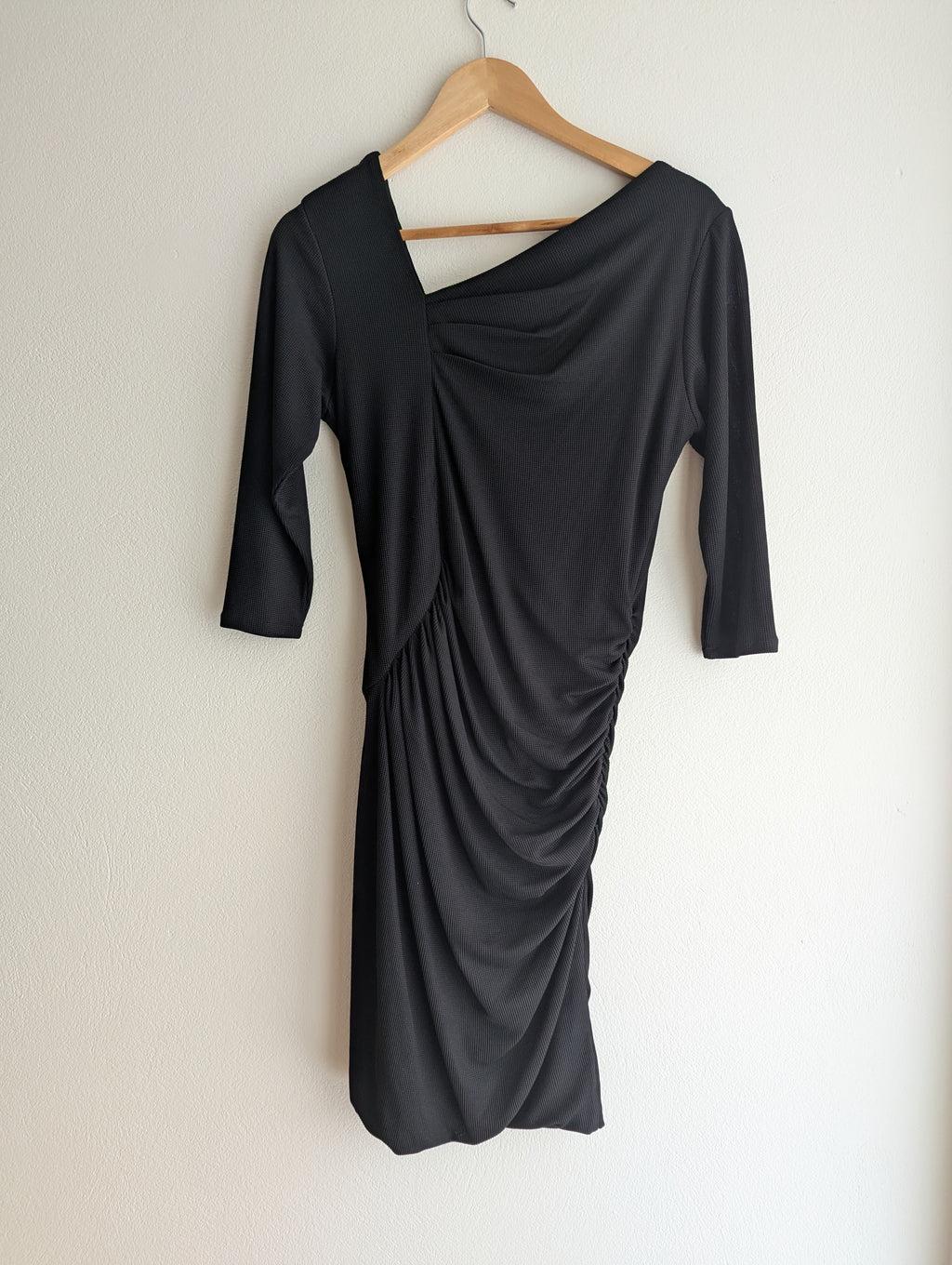 Ceme London Black Asymmetric Neckline Dress