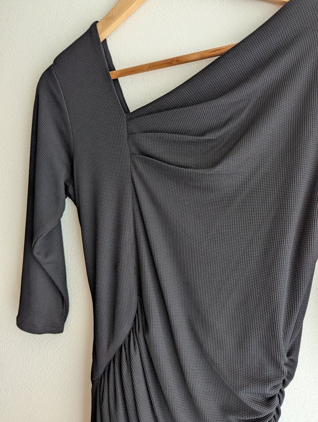 Ceme London Black Asymmetric Neckline Dress