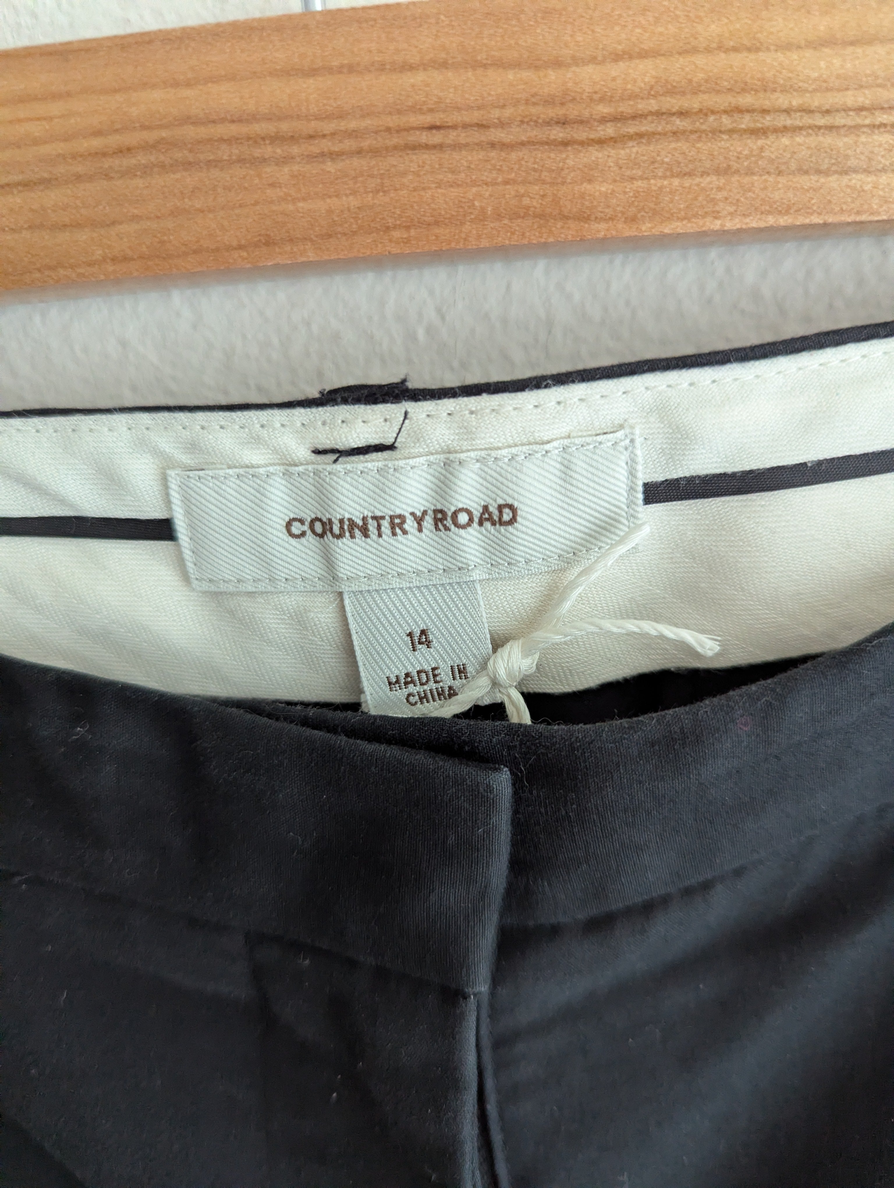 Country Road Black Chino Trousers