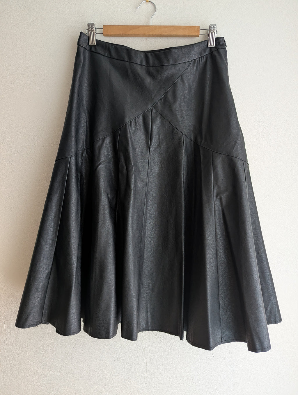 White Closet Vegan Leather Midi Skirt