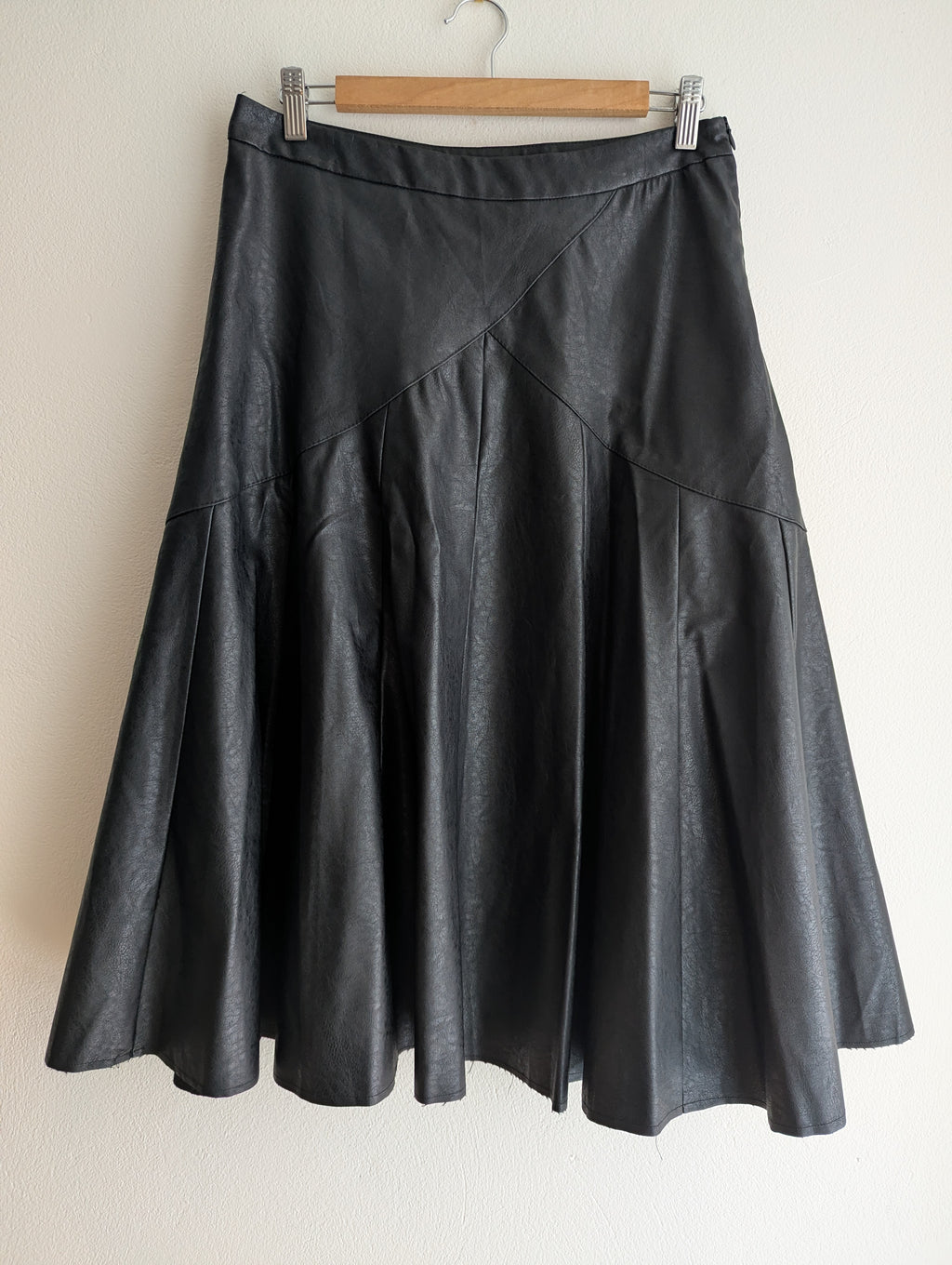 White Closet Vegan Leather Midi Skirt