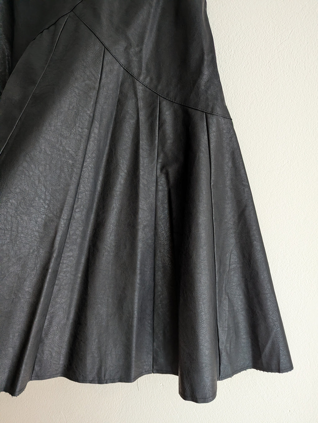White Closet Vegan Leather Midi Skirt