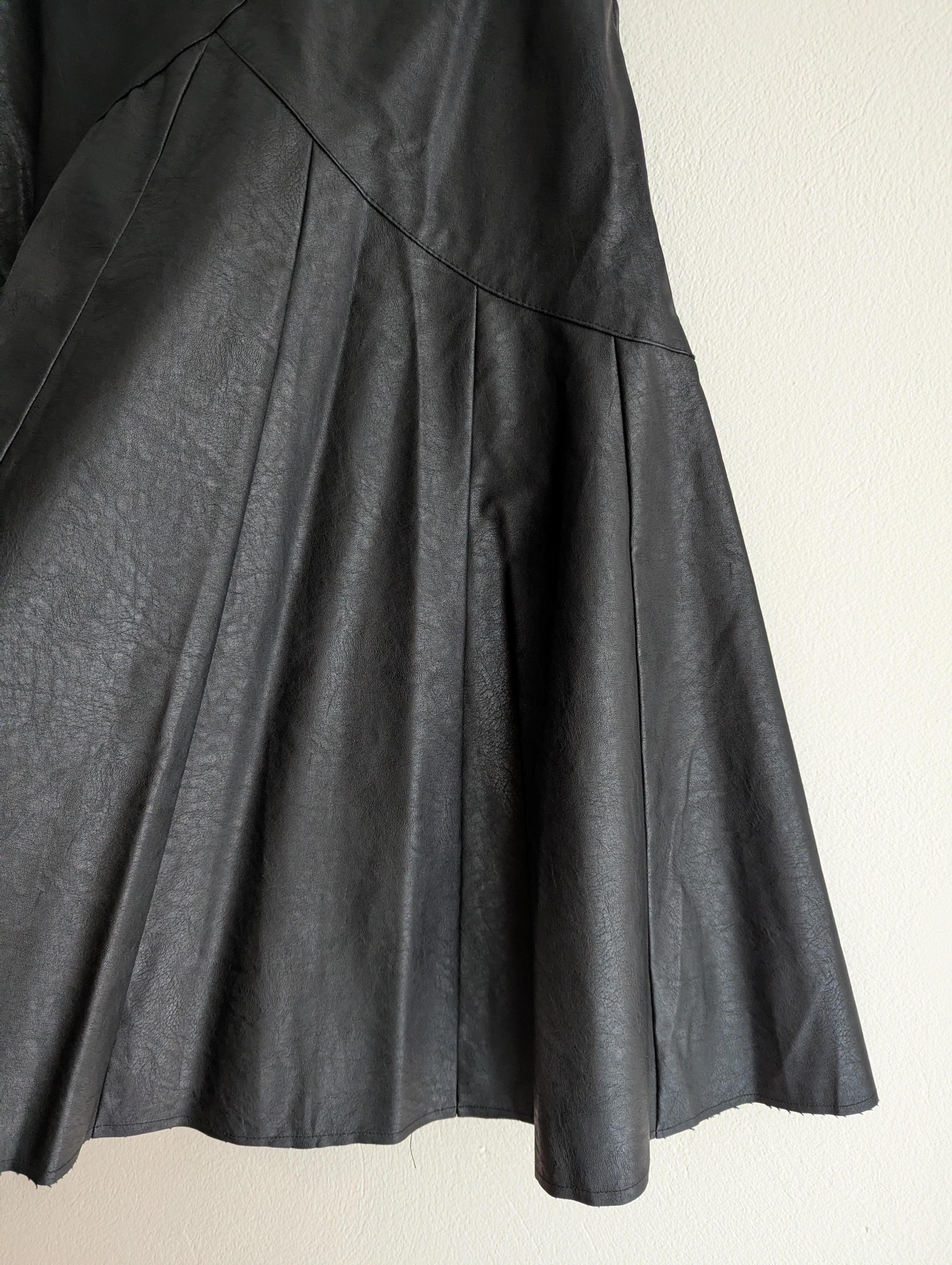 White Closet Vegan Leather Midi Skirt