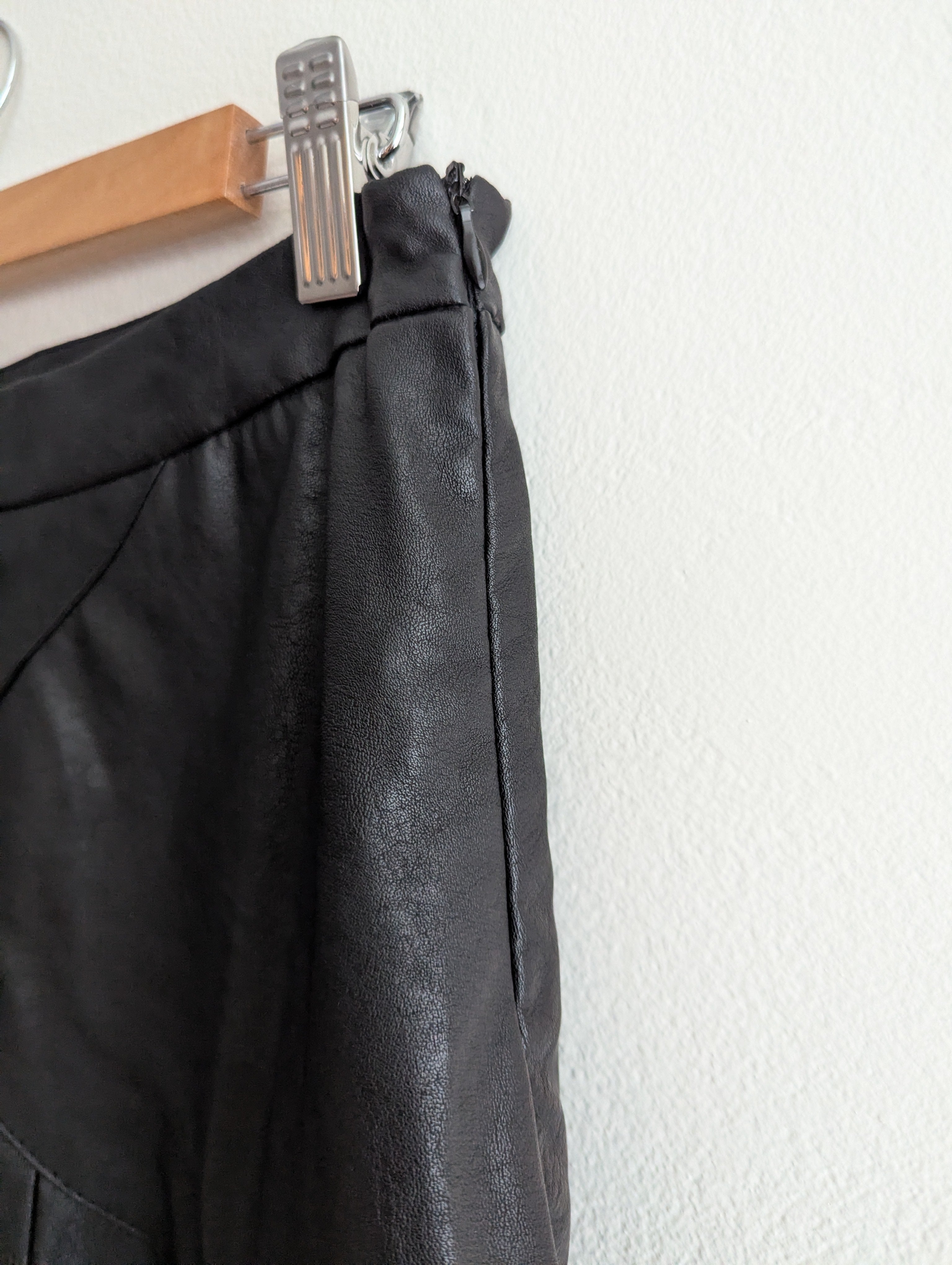 White Closet Vegan Leather Midi Skirt