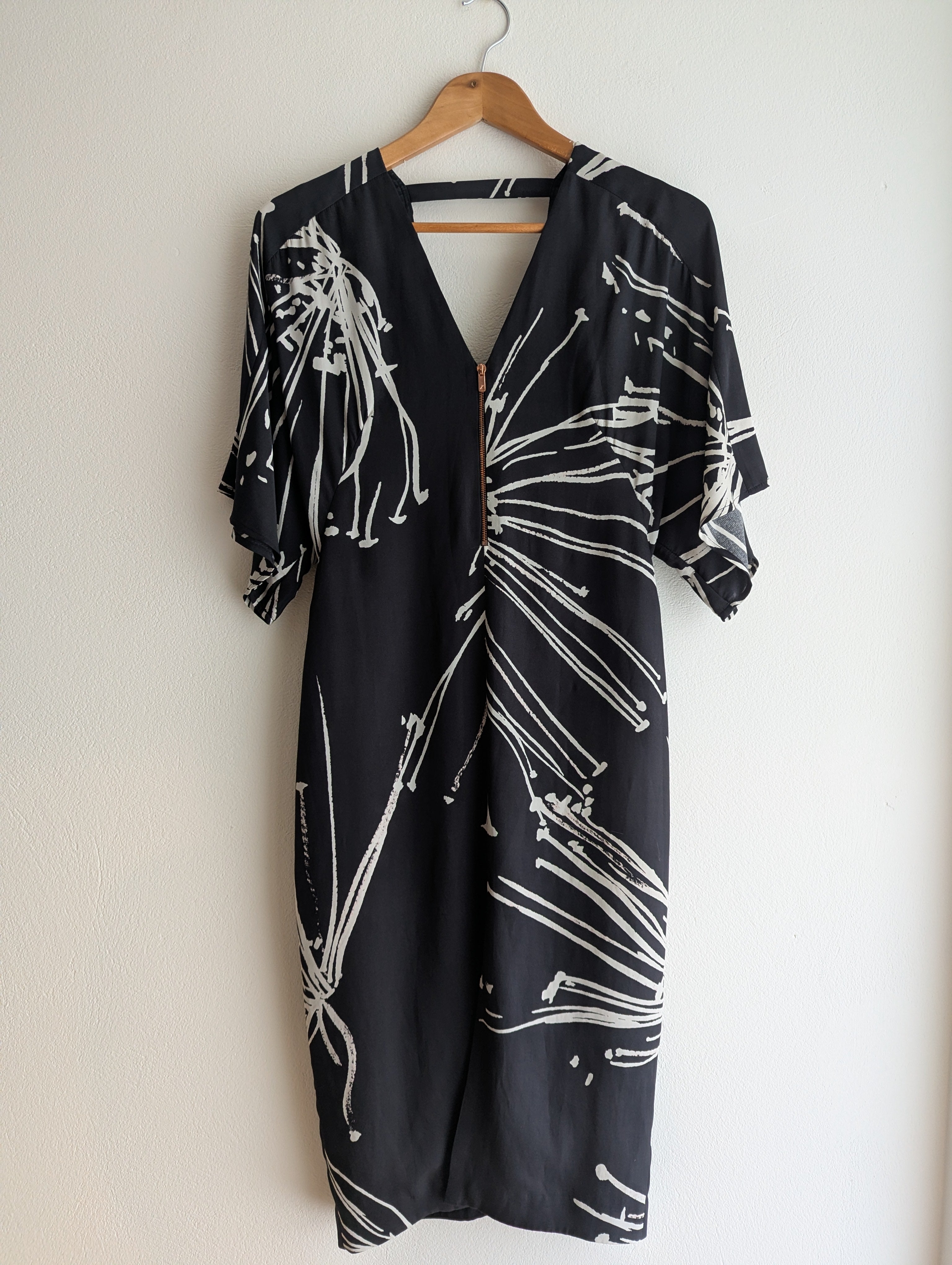 Ginger & Smart Silk Abstract Midi Dress