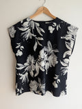 Veronika Maine Black Floral Sleeveless Blouse