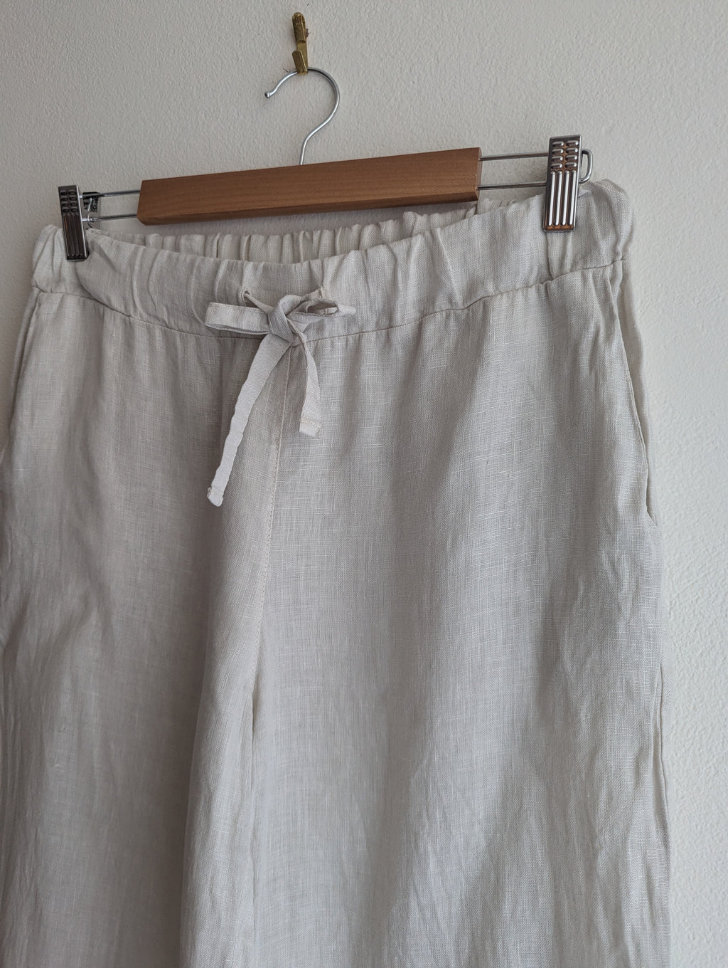 ZUIKI Natural Linen Tapered Pull-on Pant