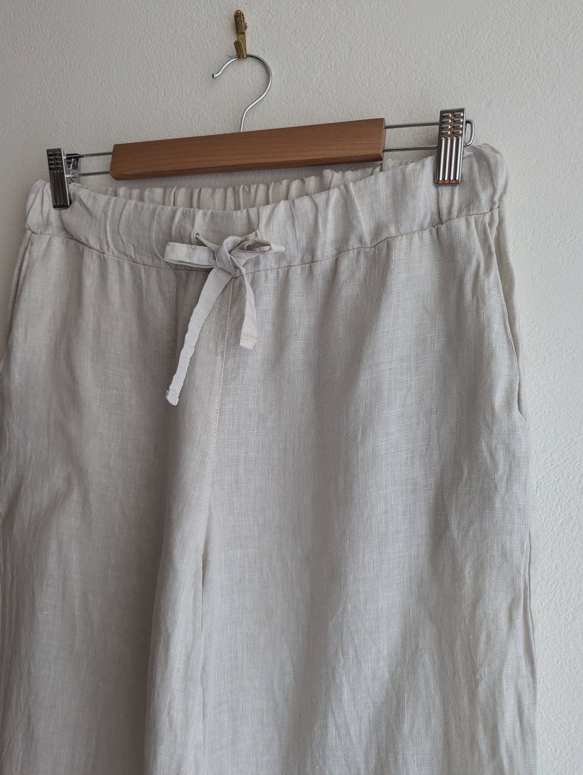 ZUIKI Natural Linen Tapered Pull-on Pant