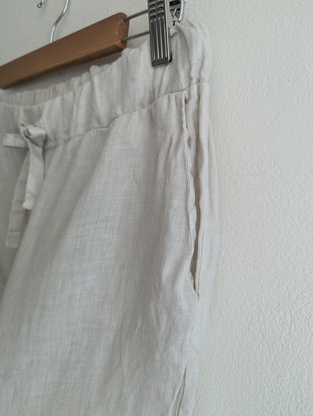 ZUIKI Natural Linen Tapered Pull-on Pant