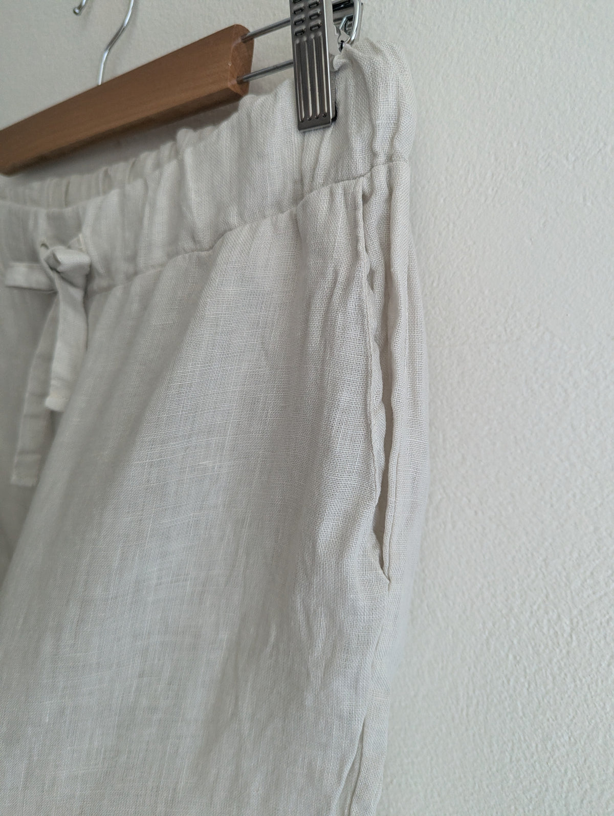 ZUIKI Natural Linen Tapered Pull-on Pant