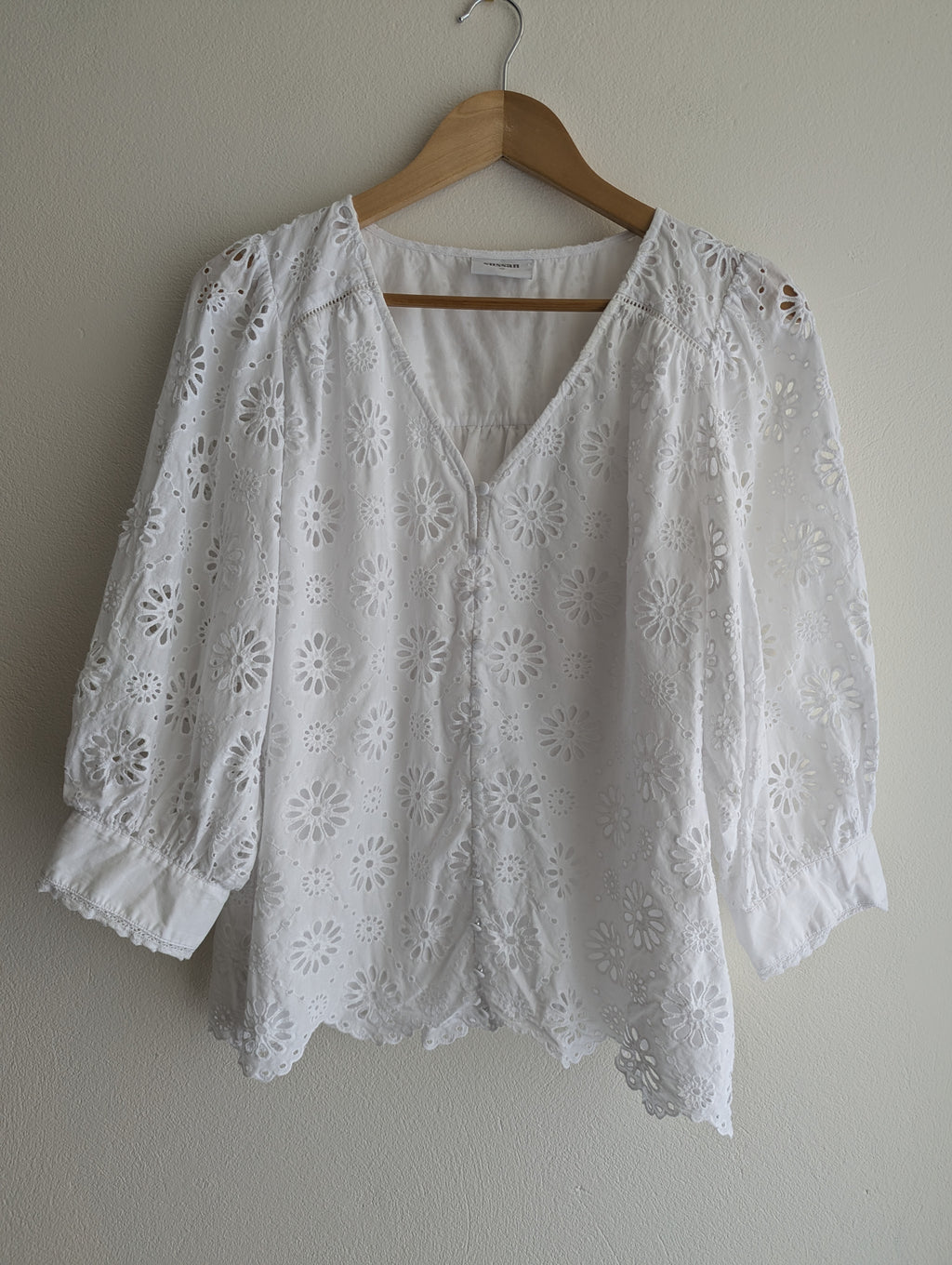 Sussan White Broderie Anglaise Button-Down Top