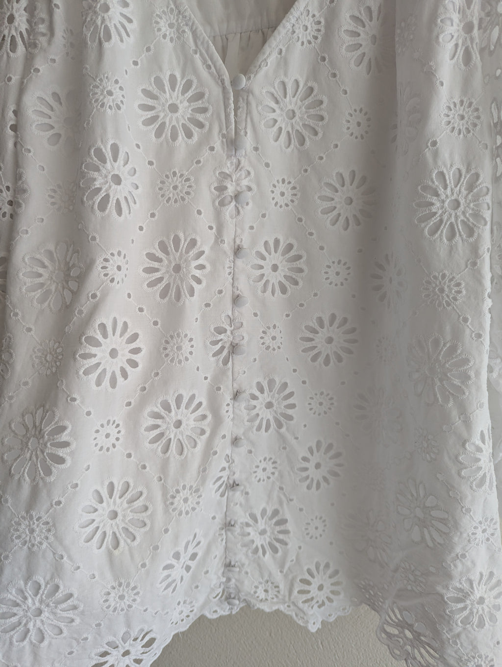 Sussan White Broderie Anglaise Button-Down Top