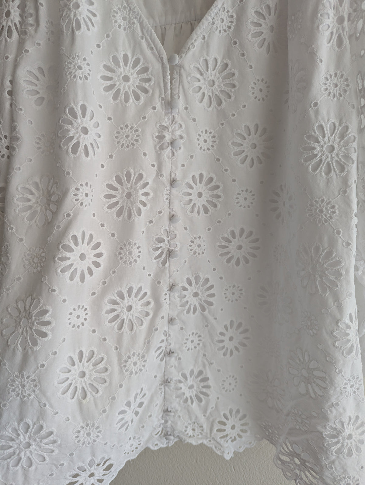 Sussan White Broderie Anglaise Button-Down Top