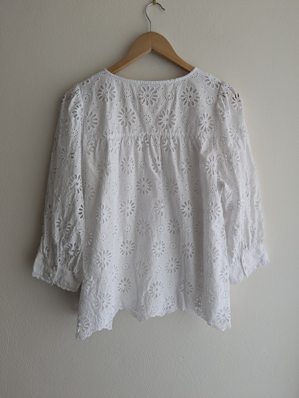 Sussan White Broderie Anglaise Button-Down Top