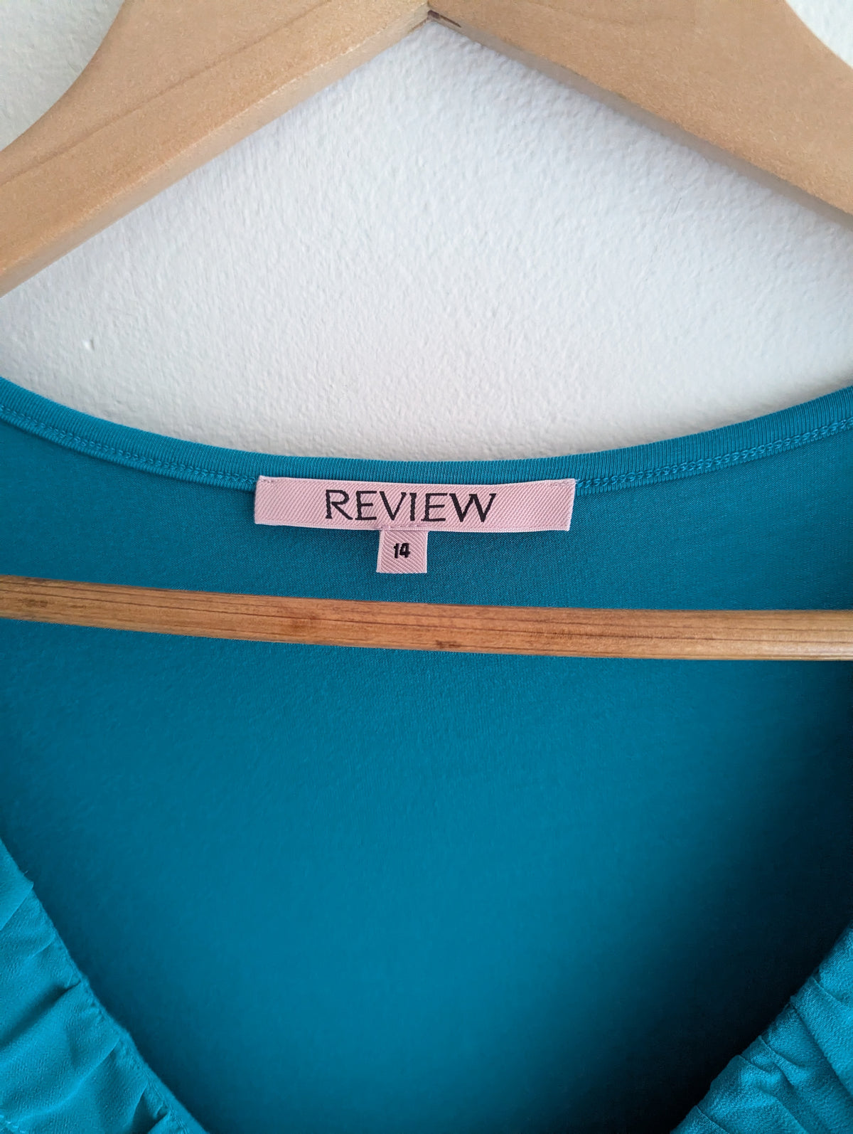 Review Teal Ruffle Top