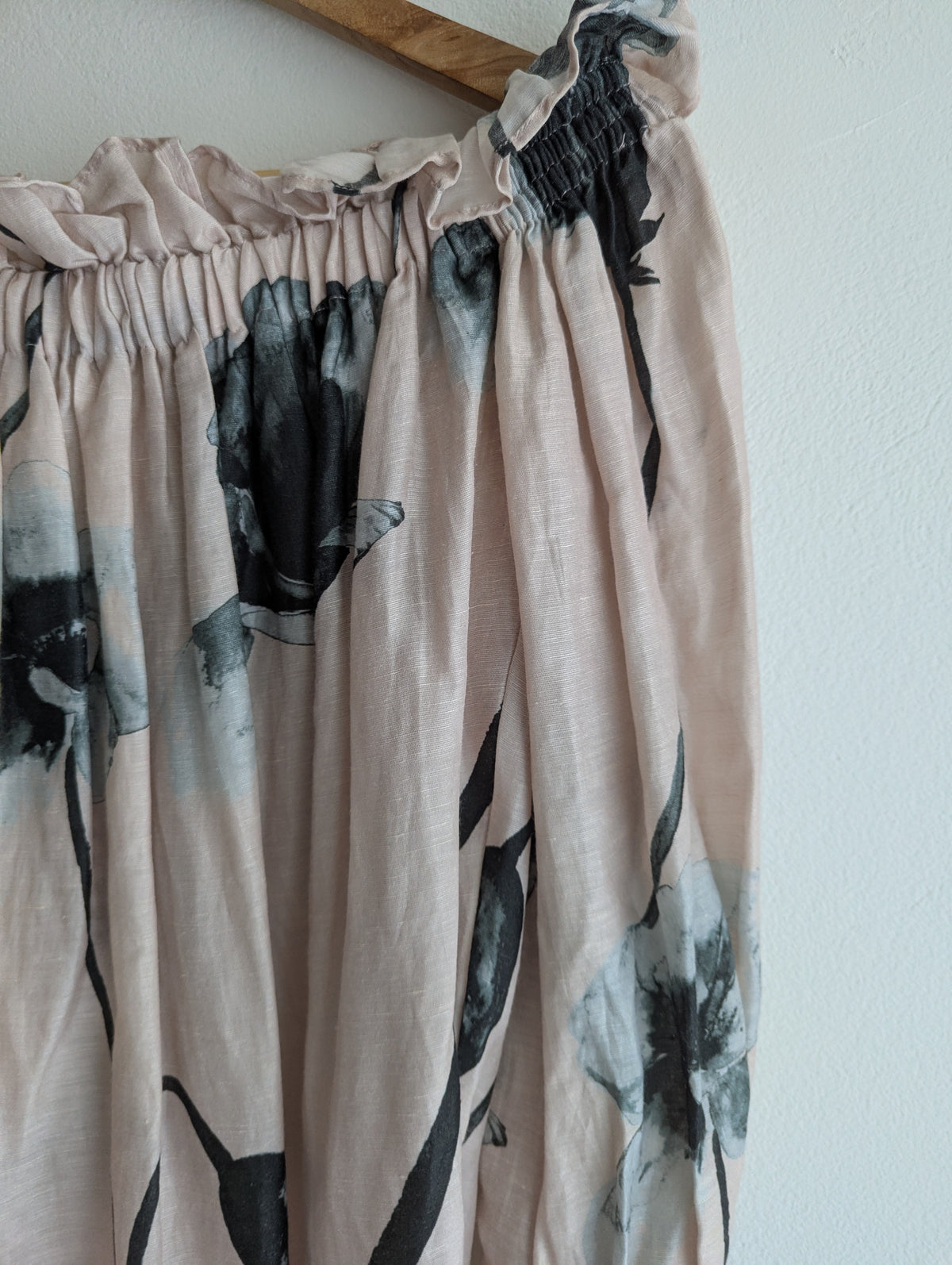 Aje Linen-Blend Off Shoulder Floral Top