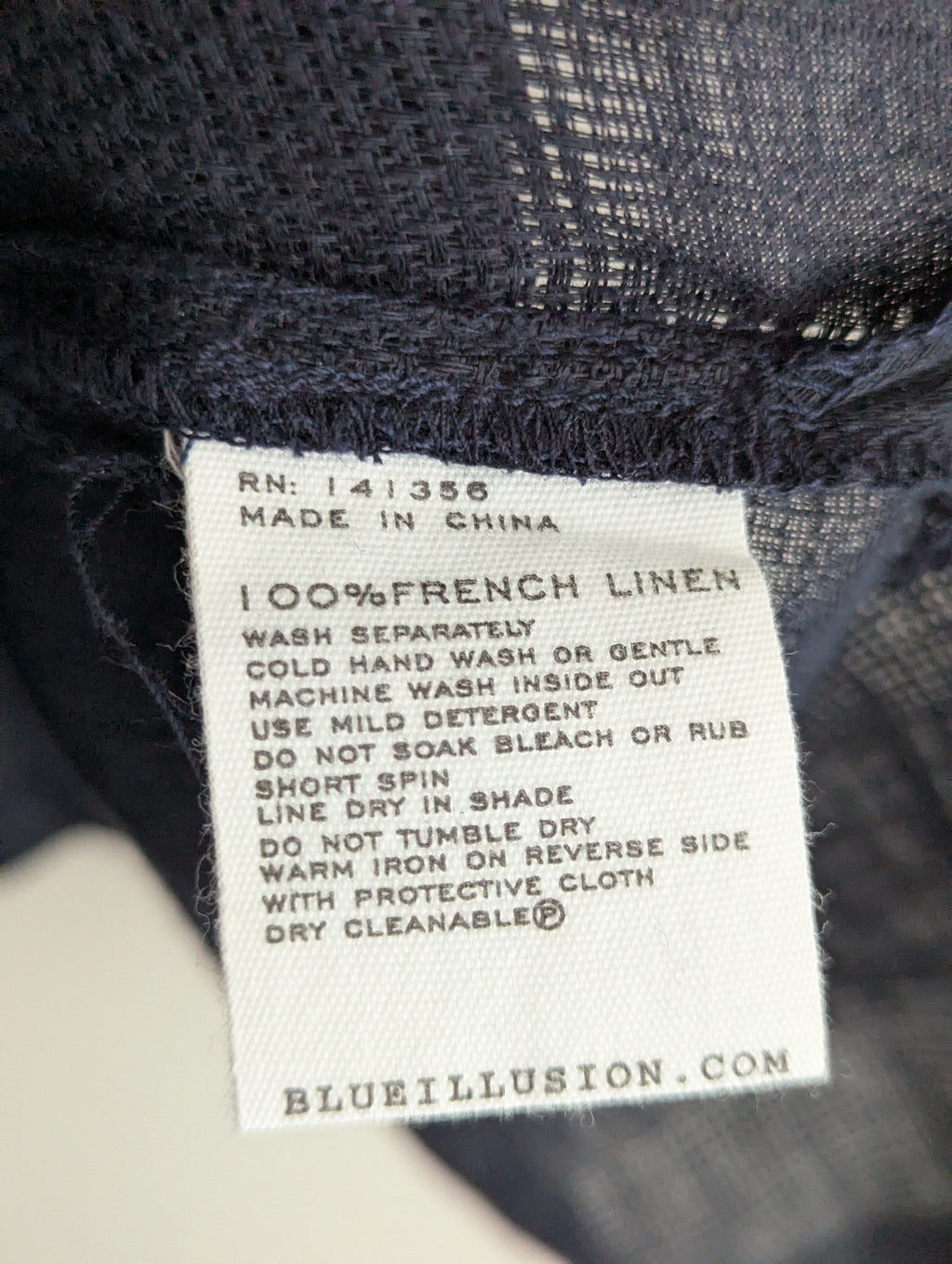 Blue Illusion Linen Batwing Top