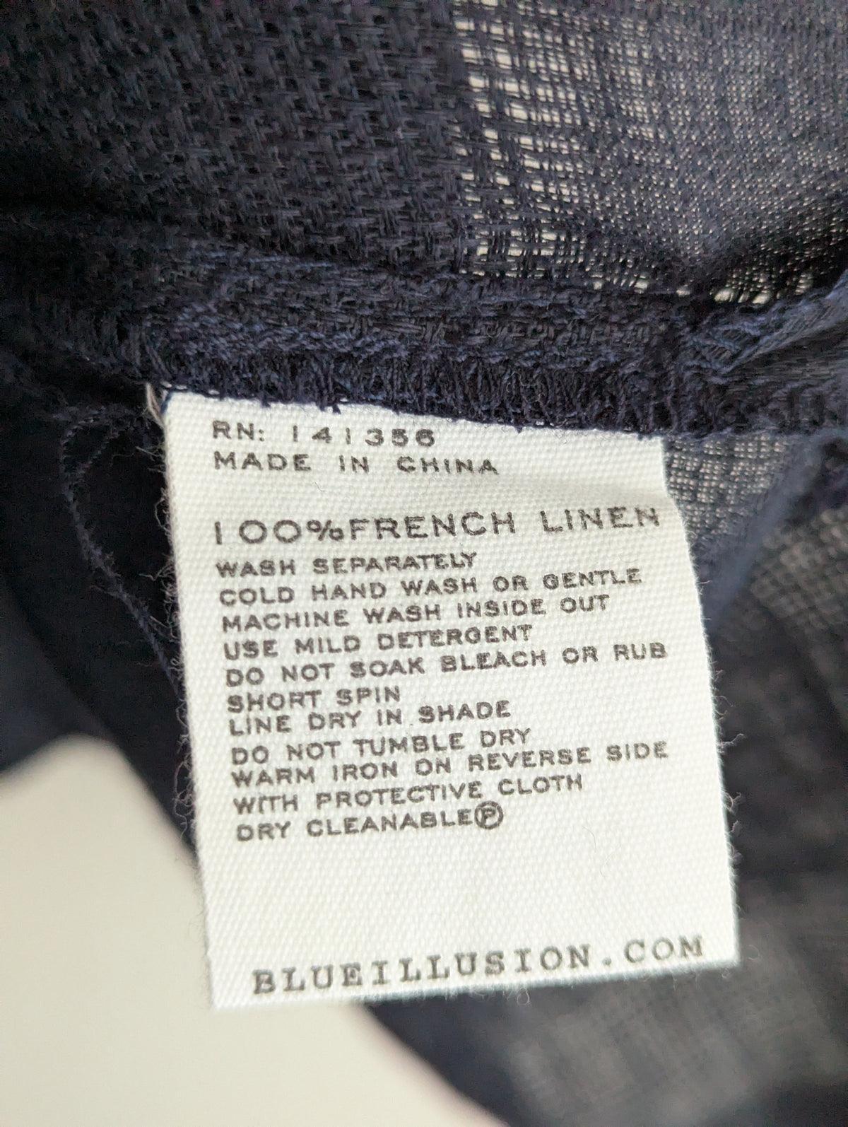 Blue Illusion Linen Batwing Top
