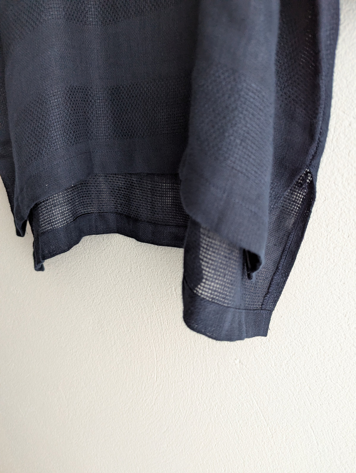 Blue Illusion Linen Batwing Top