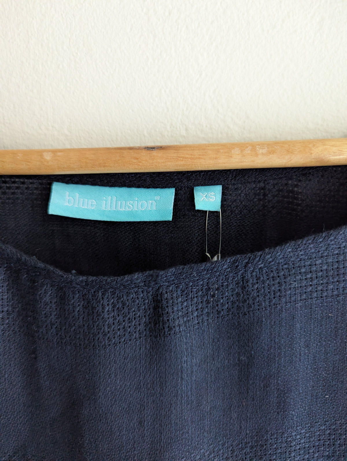 Blue Illusion Linen Batwing Top